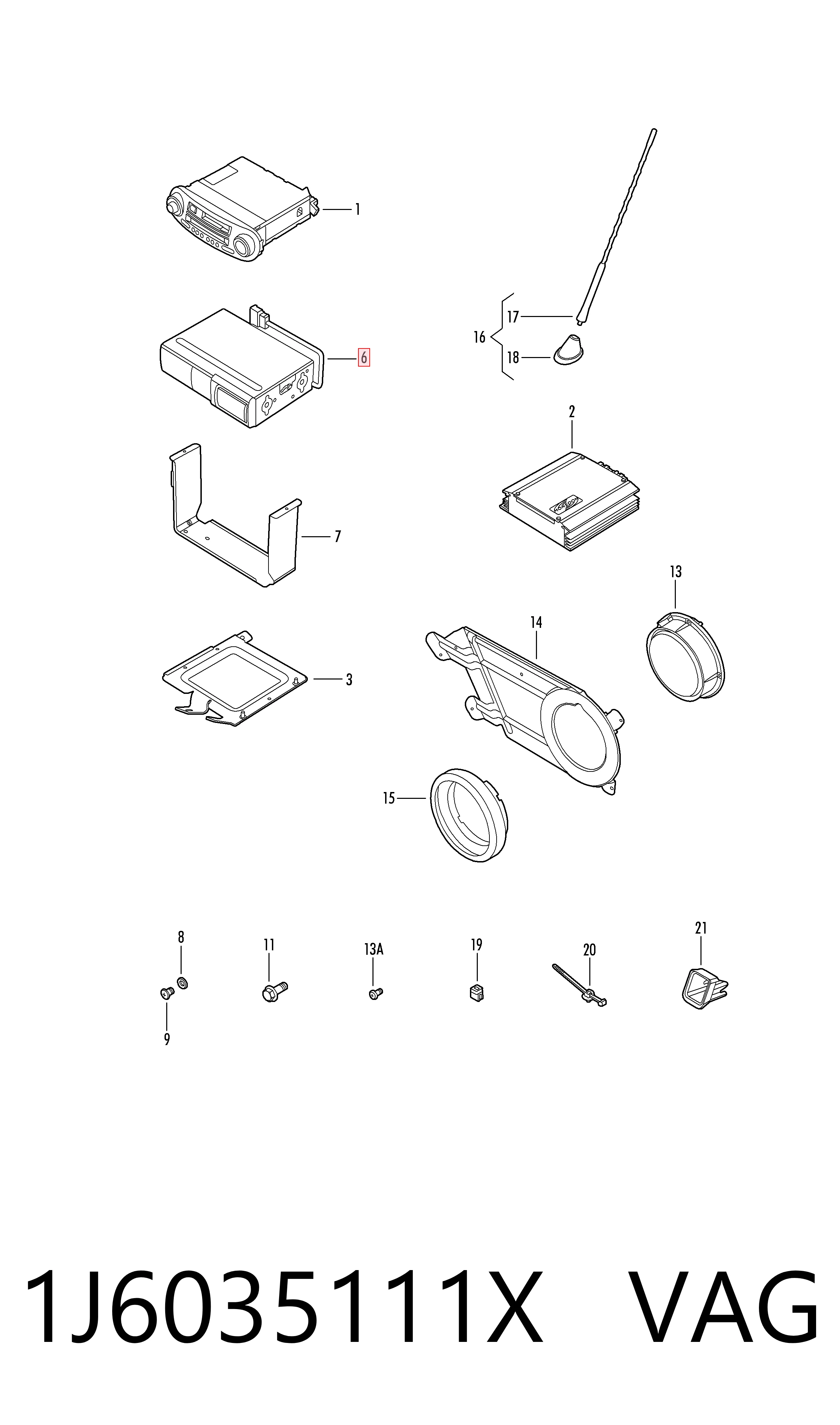 Aparelhagem de som (rádio AM/FM) para Seat Ibiza 6L1