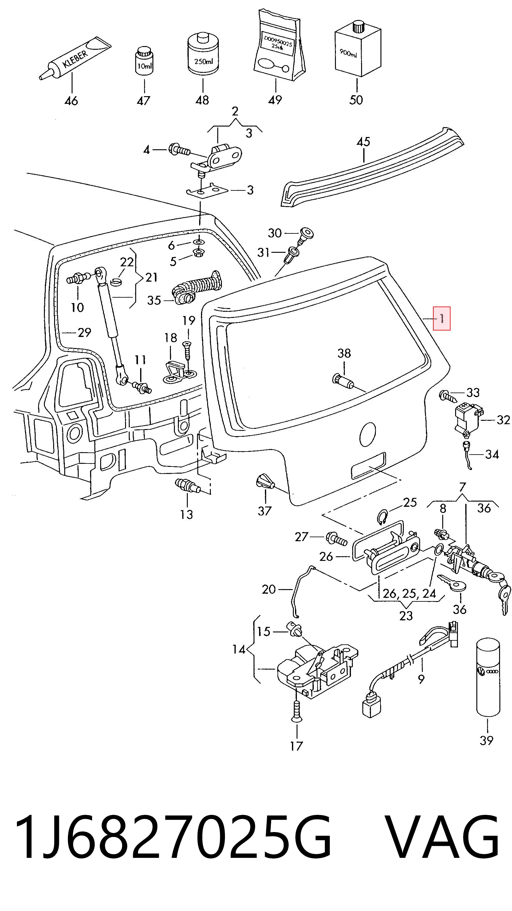 Porta traseira (3ª/5ª porta-malas (tampa de alcapão) Volkswagen Golf IV 1J1 ao melhor preço
