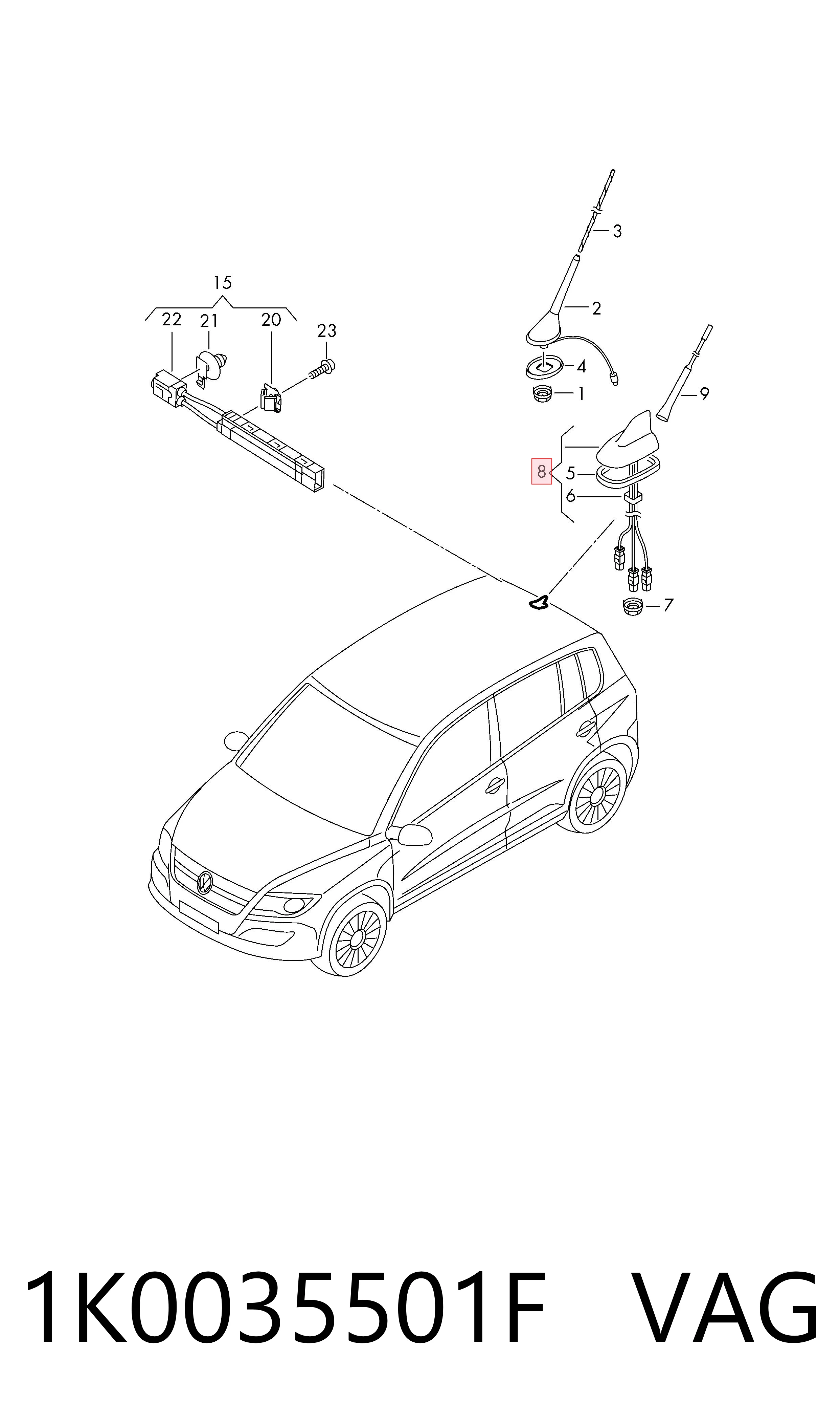 1K0035501F VAG Antena