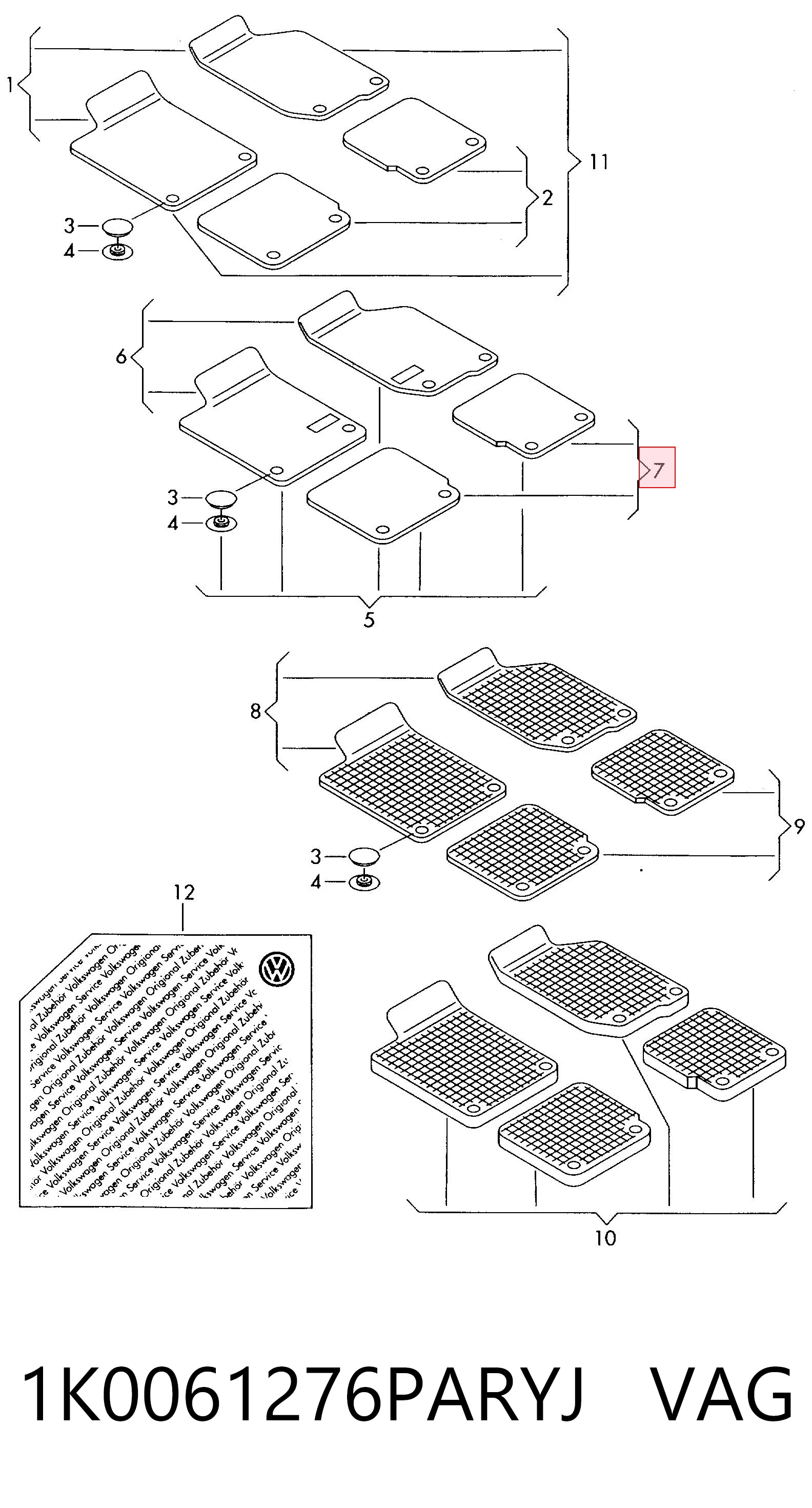 1K0061276PARYJ VAG