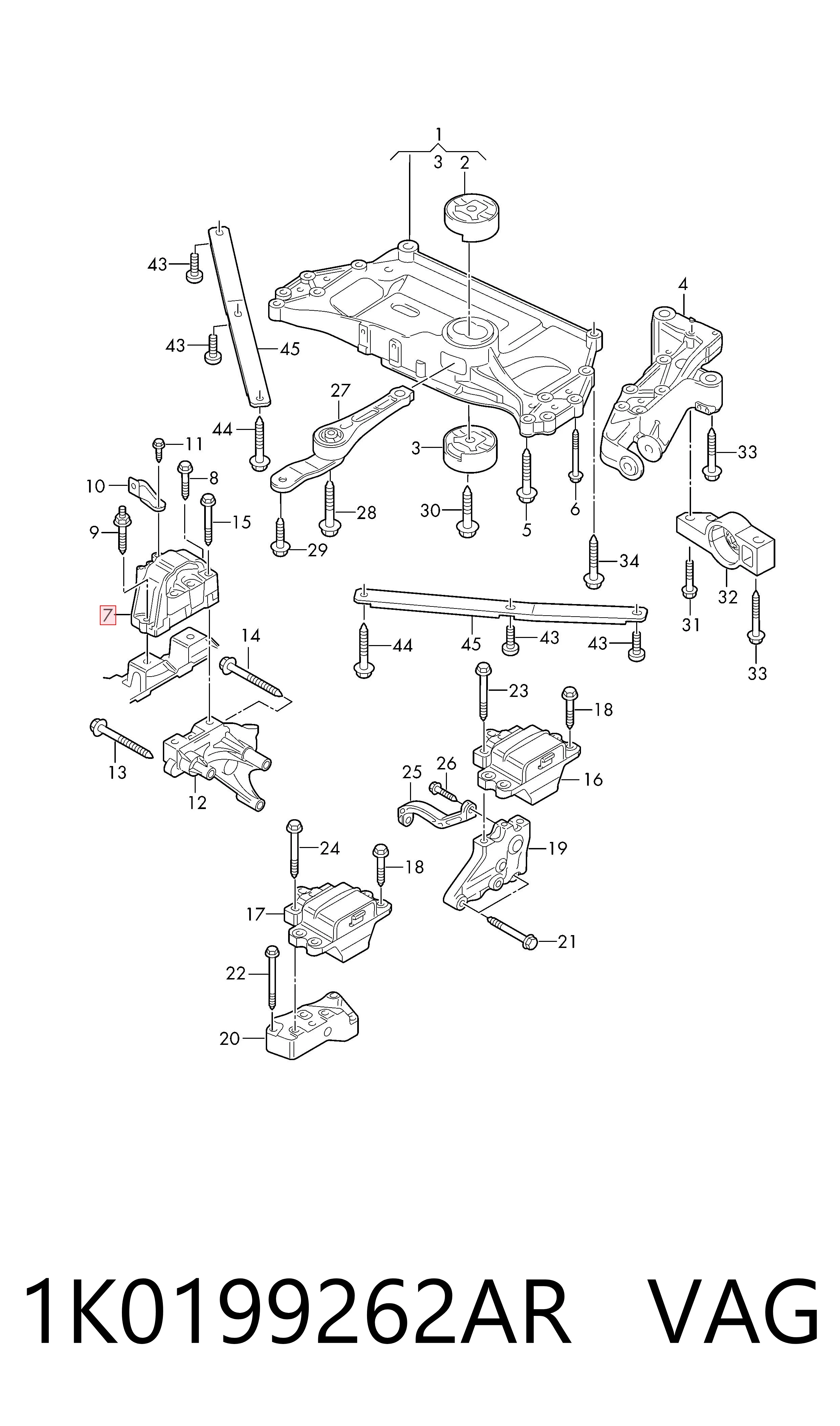 Coxim (suporte) direito de motor VAG 1K0199262AR preço, a partir de 77,18 USD