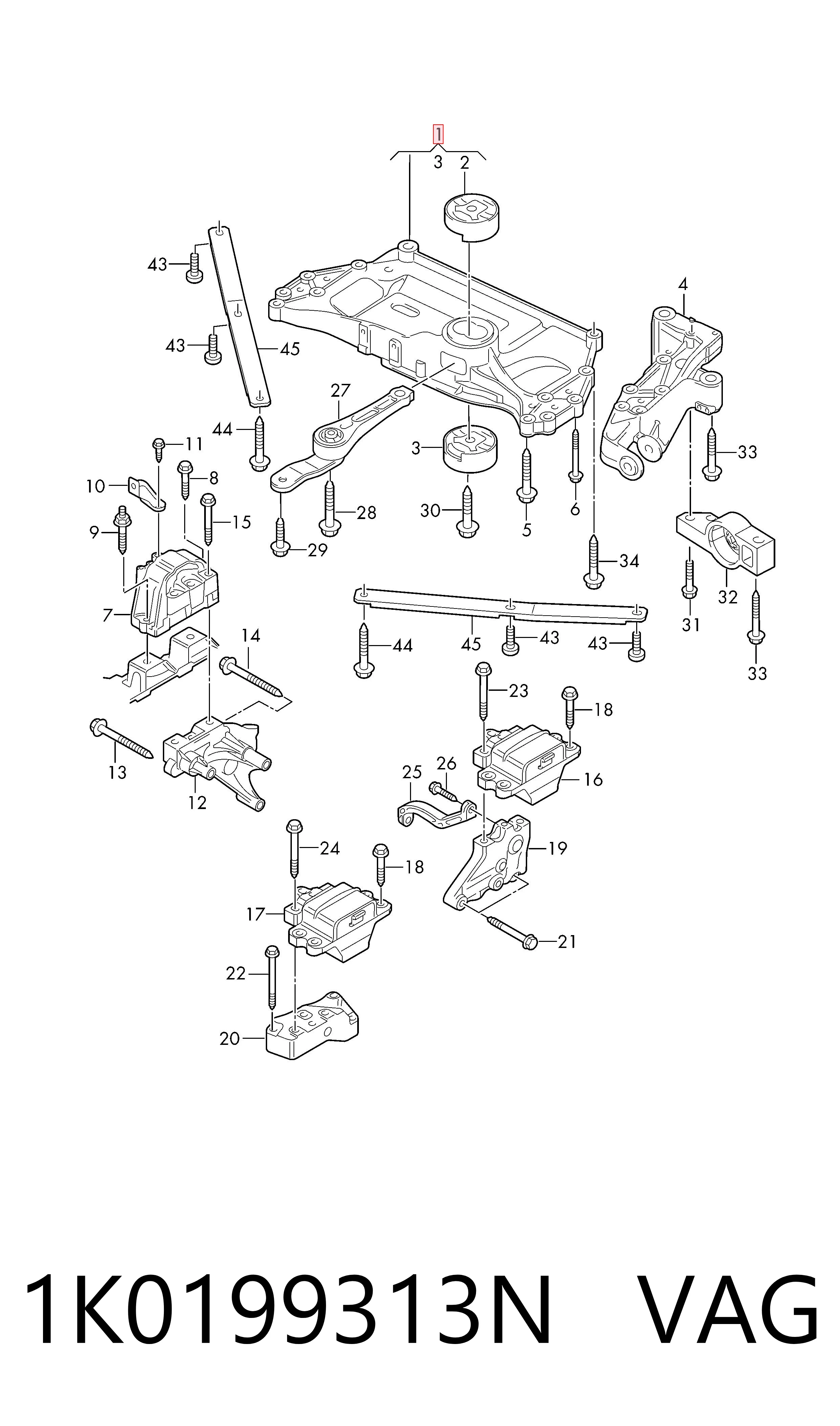 Viga de suspensão dianteira (plataforma veicular) Volkswagen Touran preço, a partir de 39,16 USD
