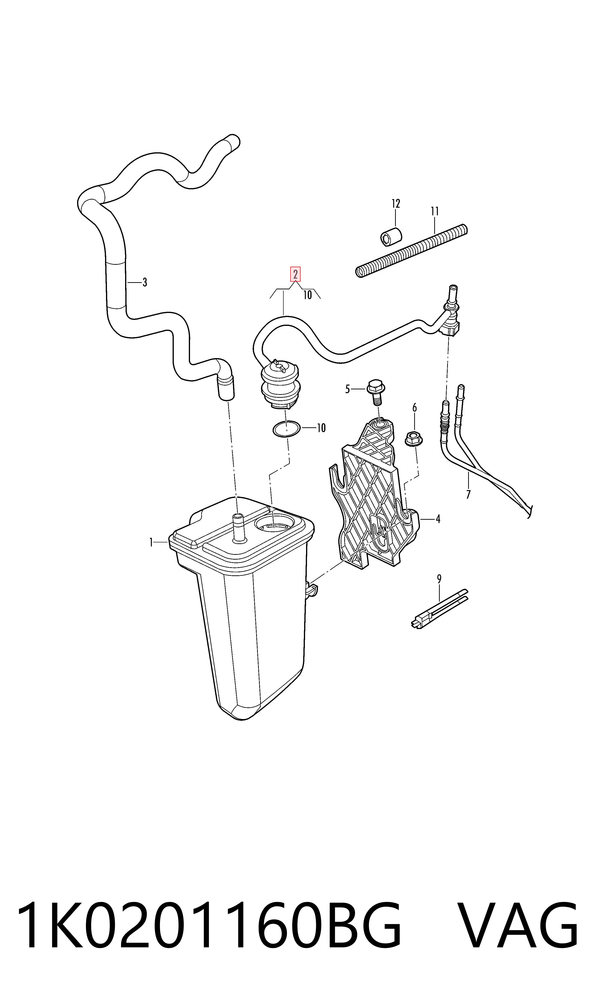 Tubo de ventilação do tanque de combustível VAG 1K0201160BG preço, a partir de 16,25 USD