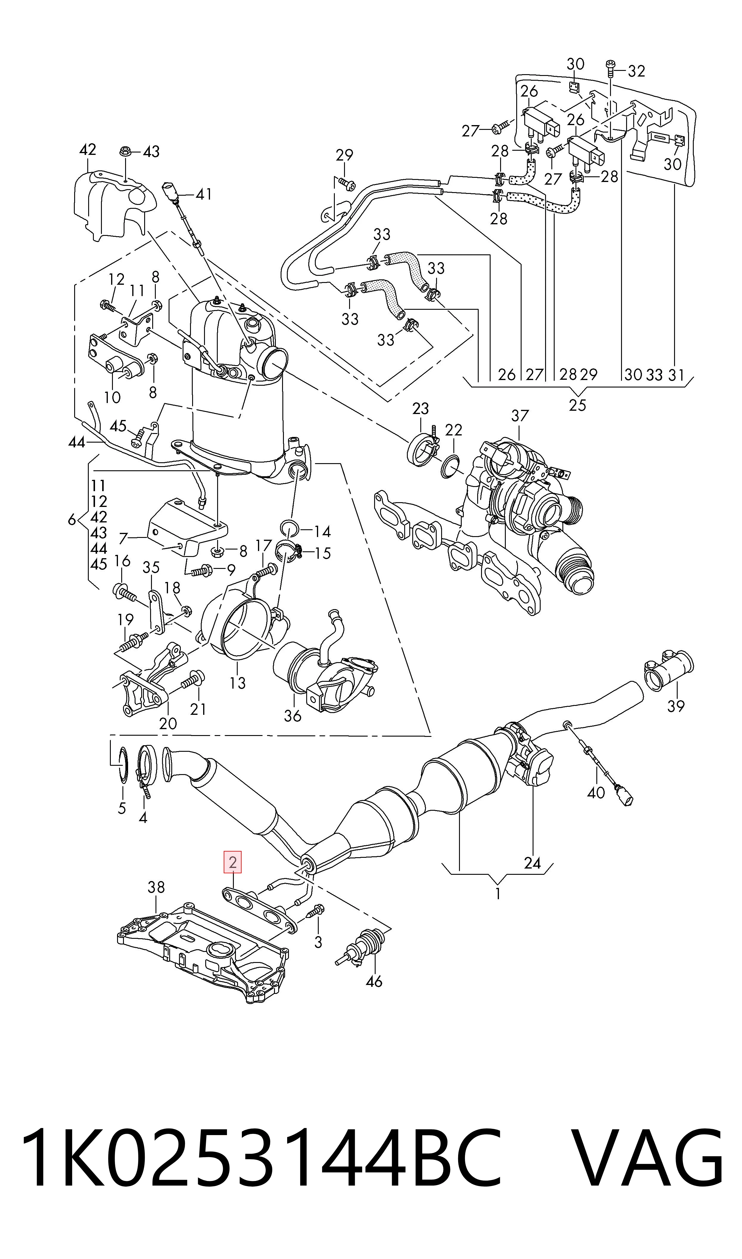1K0253144BC VAG Coxim de fixação do silenciador