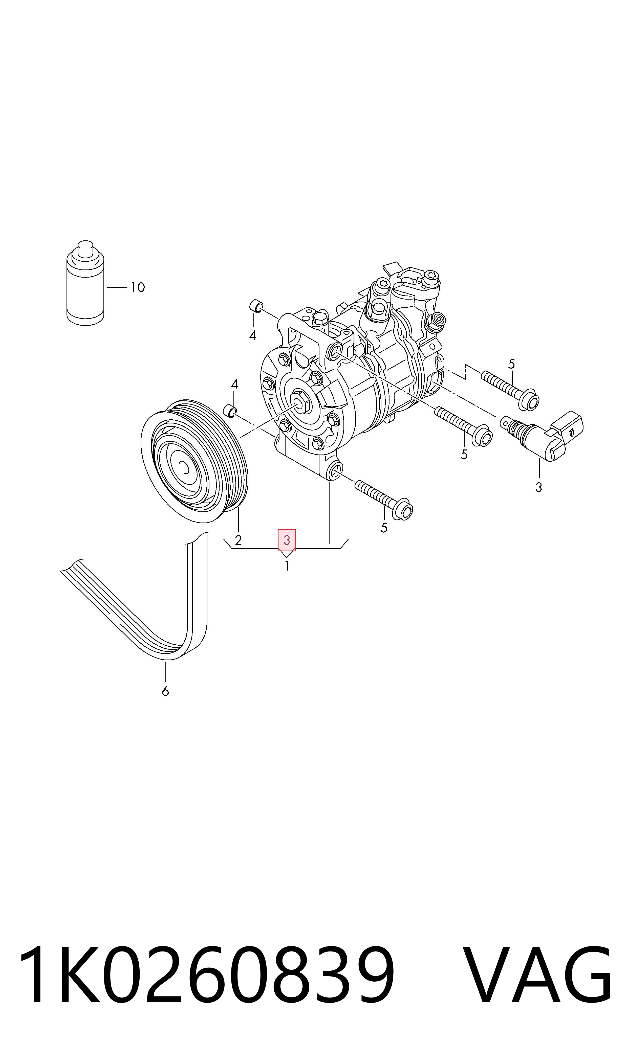 Válvula do compressor de aparelho de ar condicionado VAG 1K0260839 preço, a partir de 89,68 USD