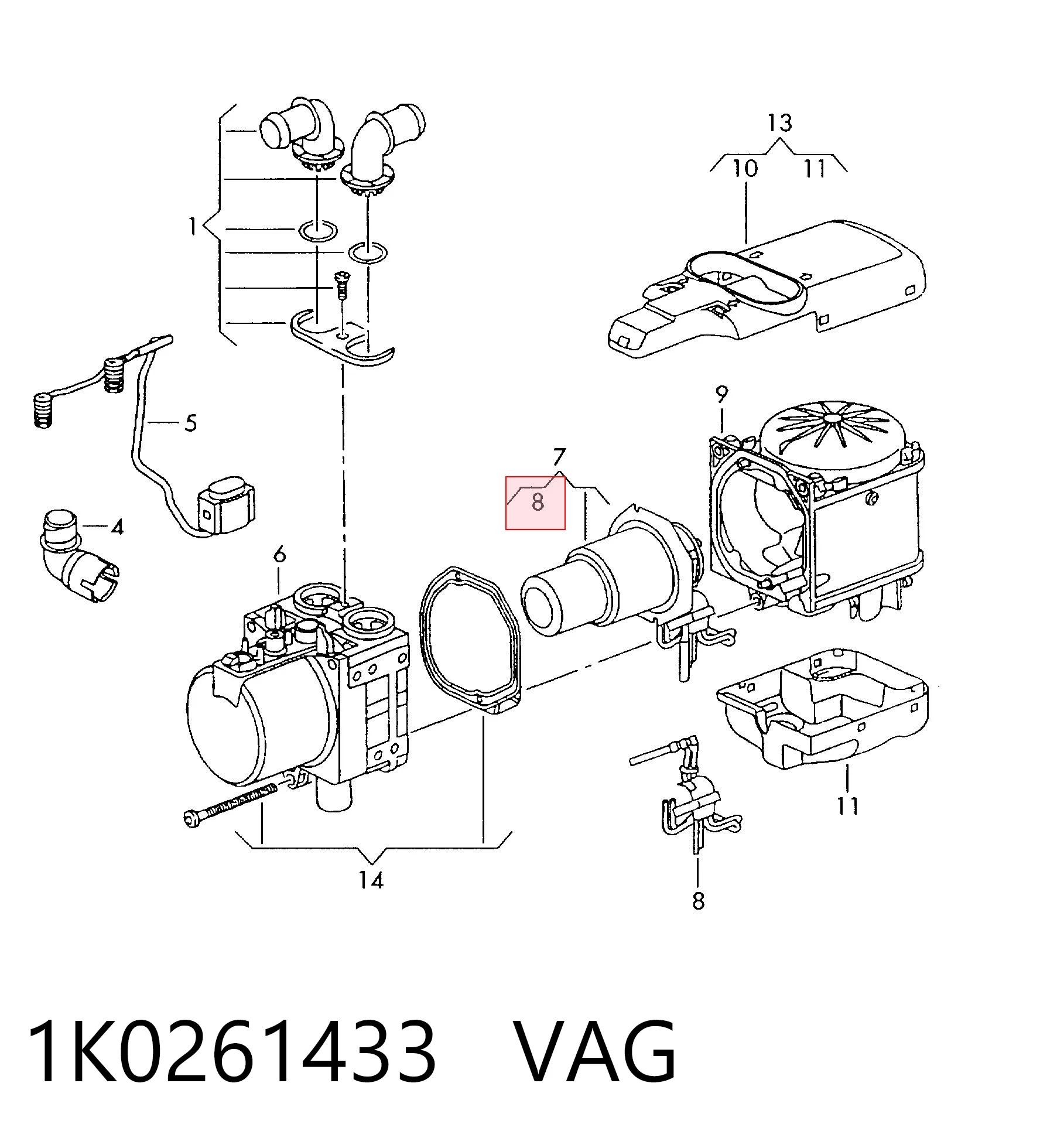 1K0261433 VAG Vela de incandescência