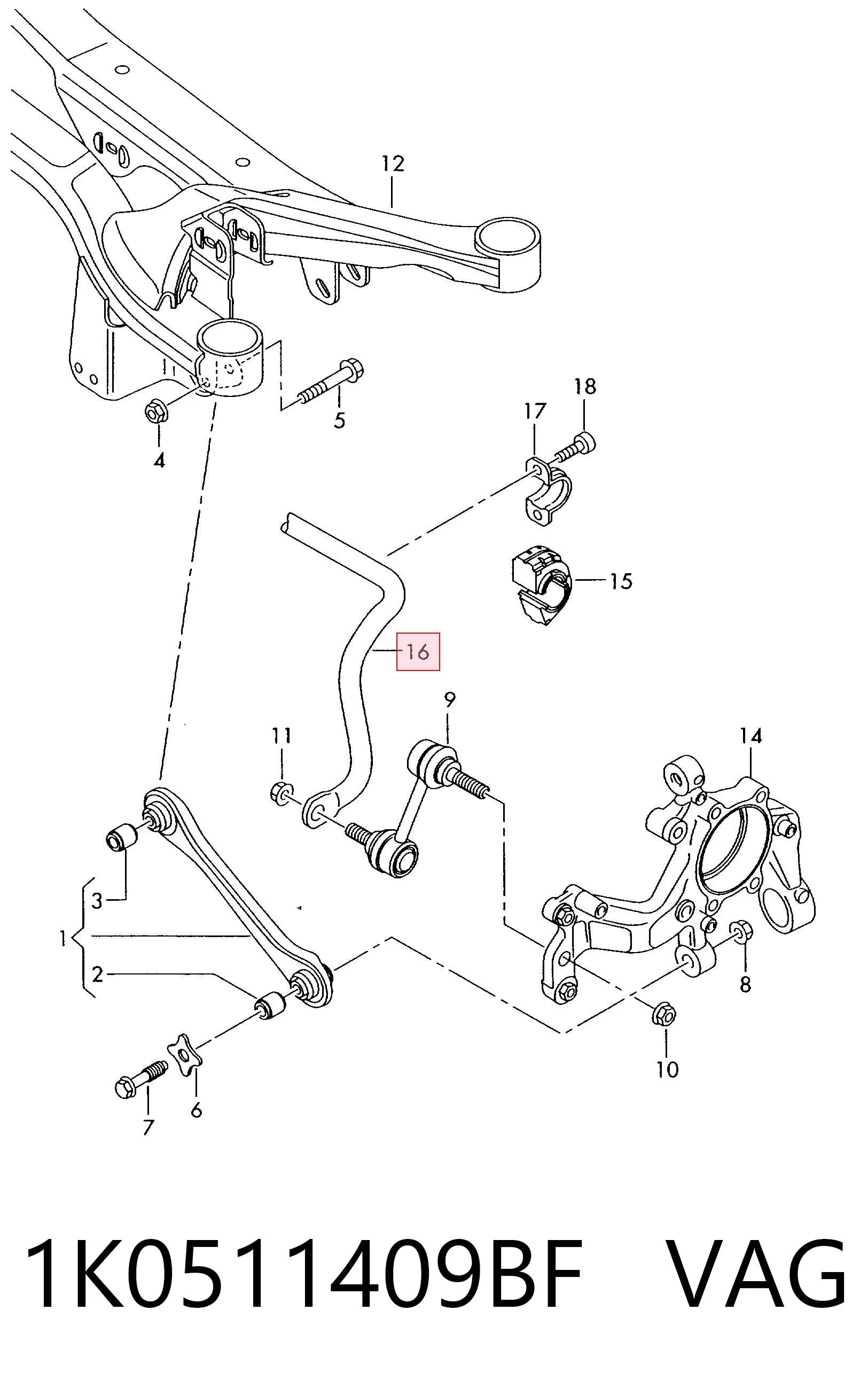 1K0511409BF VAG
