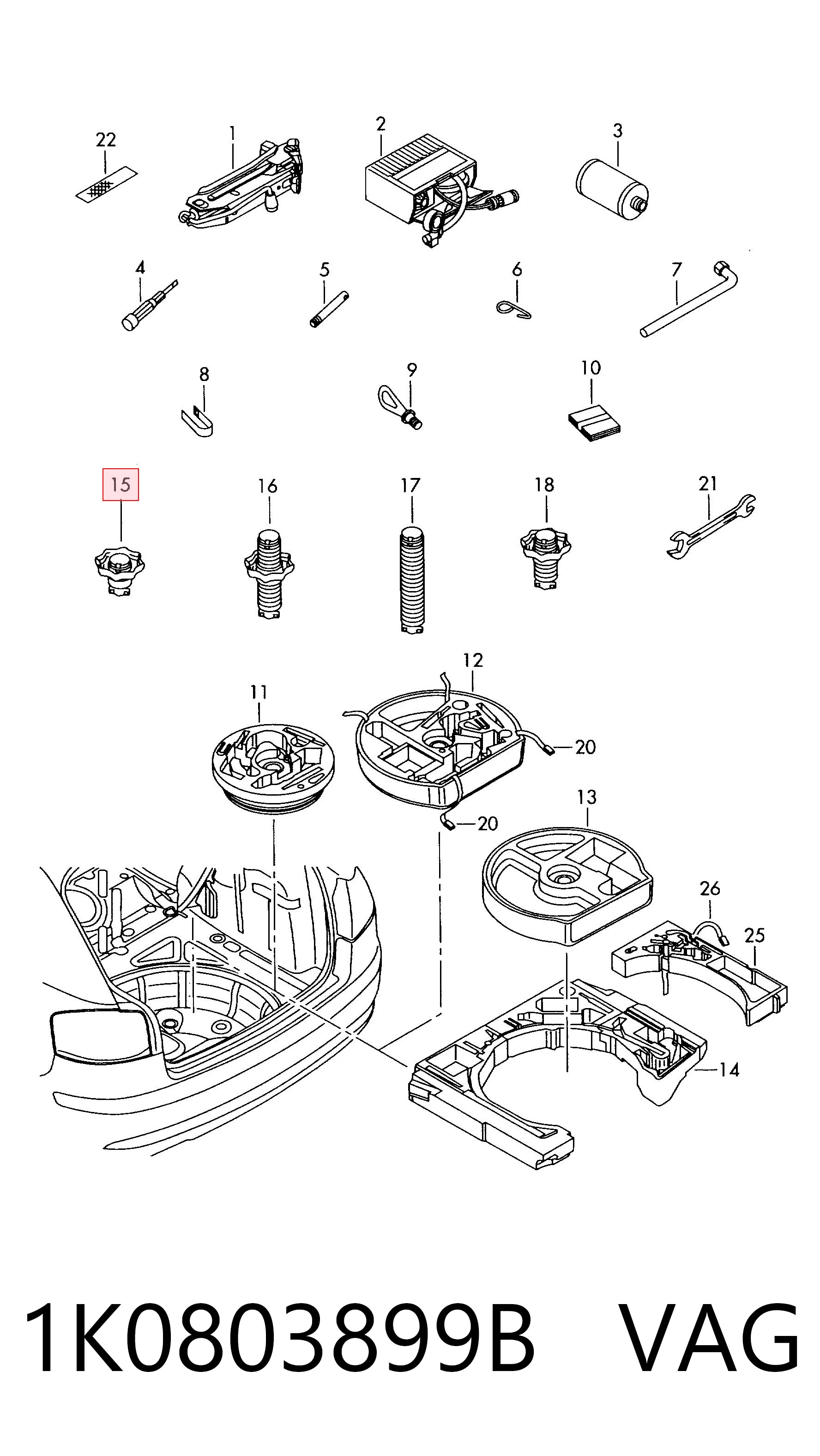 1K0803899B VAG Parafuso