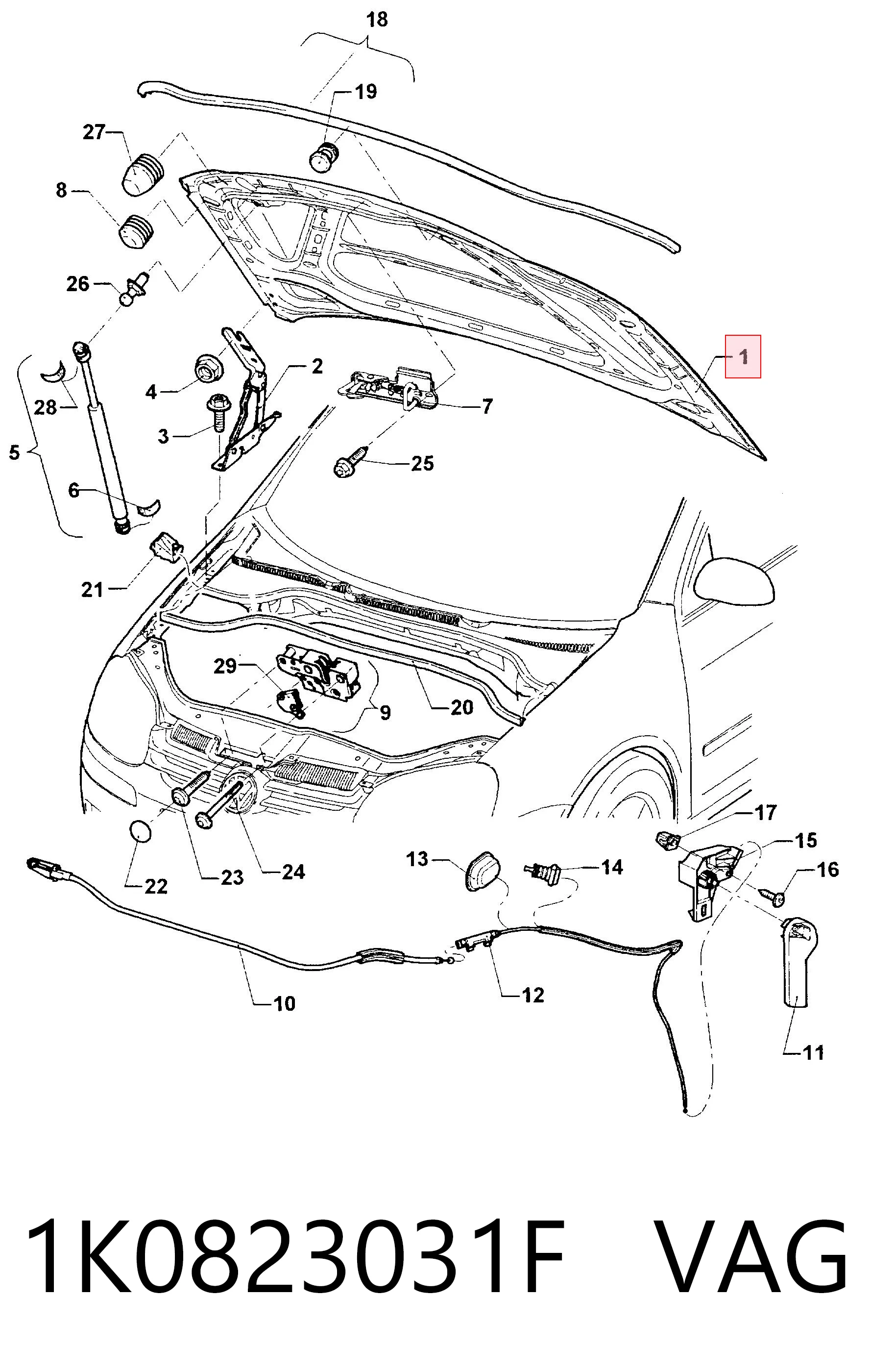  Capota Volkswagen Golf V hatchback (1K1) (2003 - 2010) V