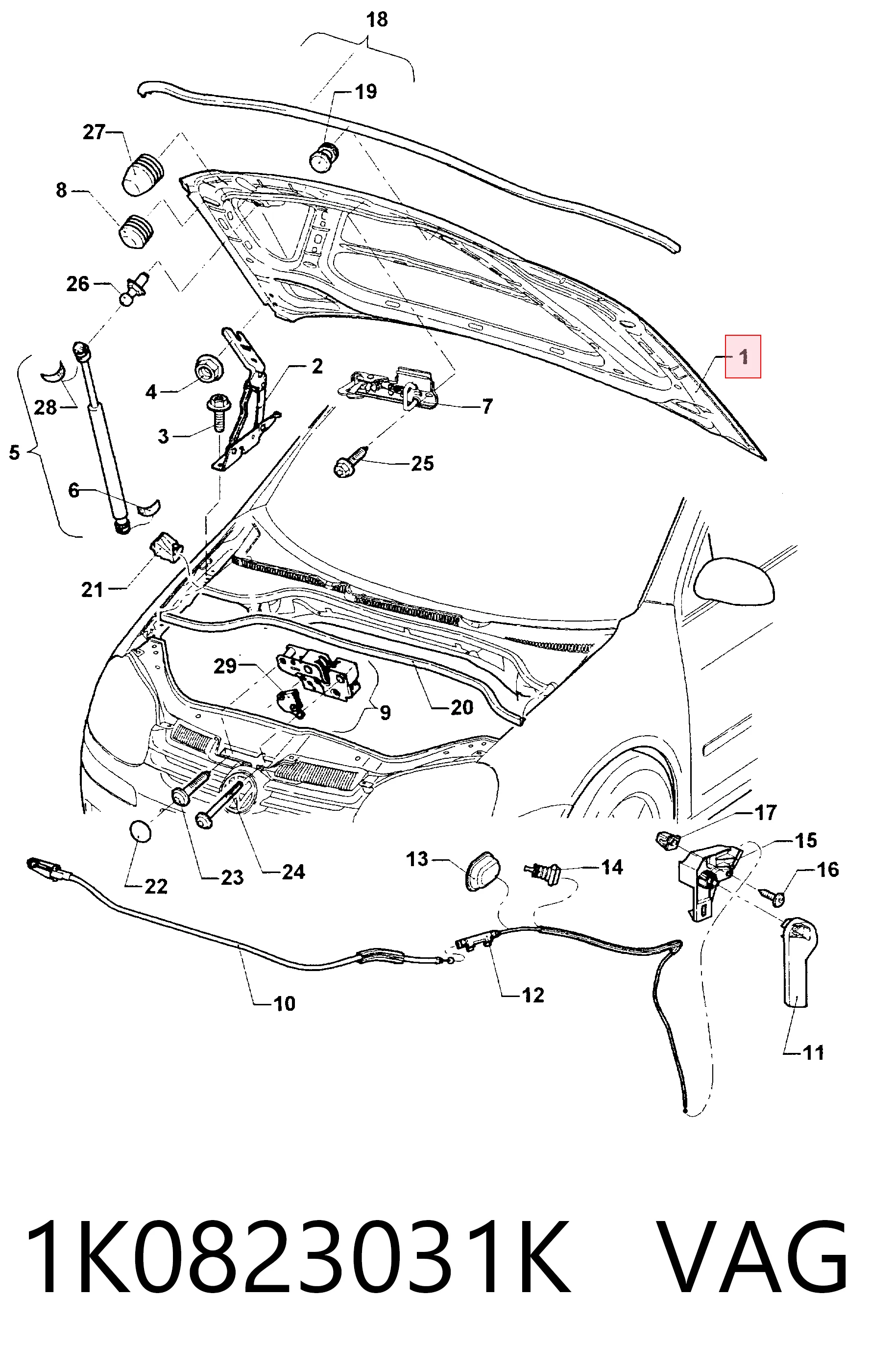 Capota Volkswagen Golf V 1K1 ao melhor preço
