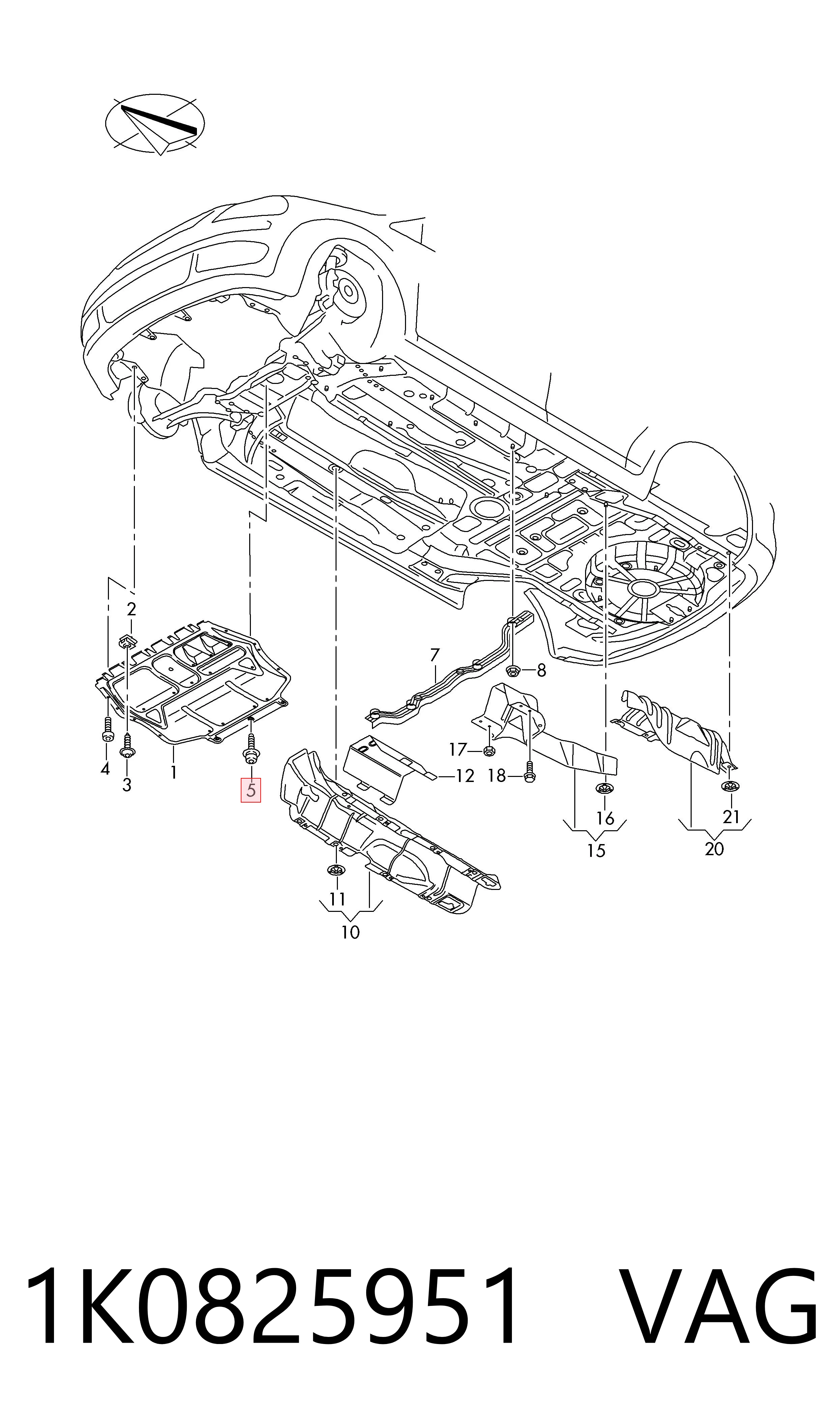 1K0825951 VAG Parafuso