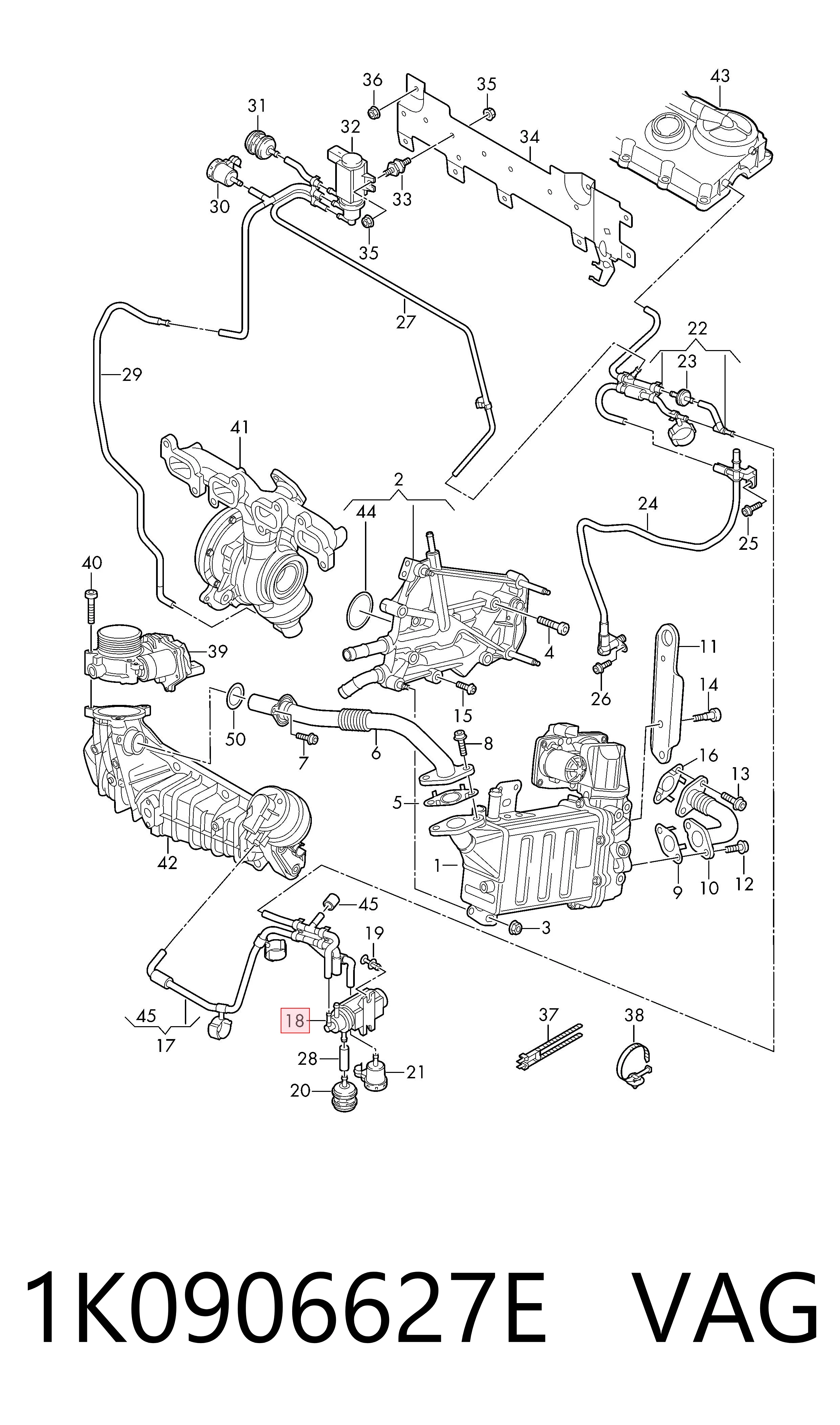 1K0906627E VAG Convertidor de pressão (solenoide) de supercompressão