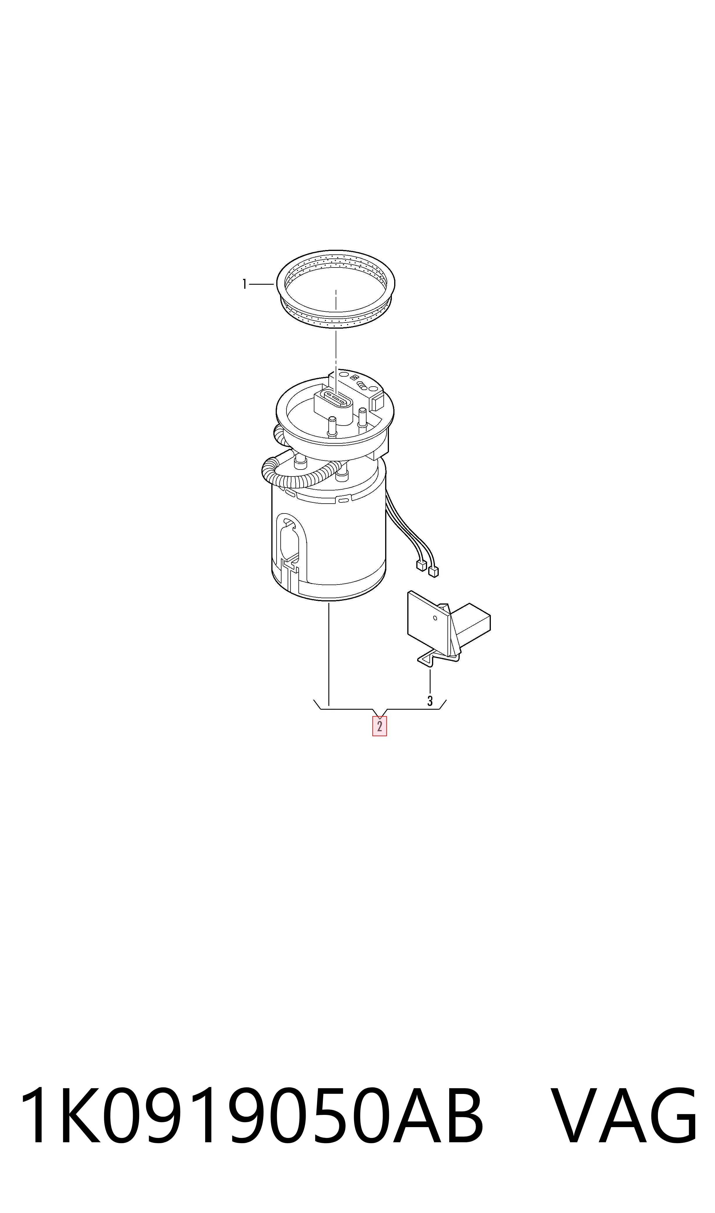 1K0919050AB VAG Módulo de bomba de combustível com sensor do nível de combustível