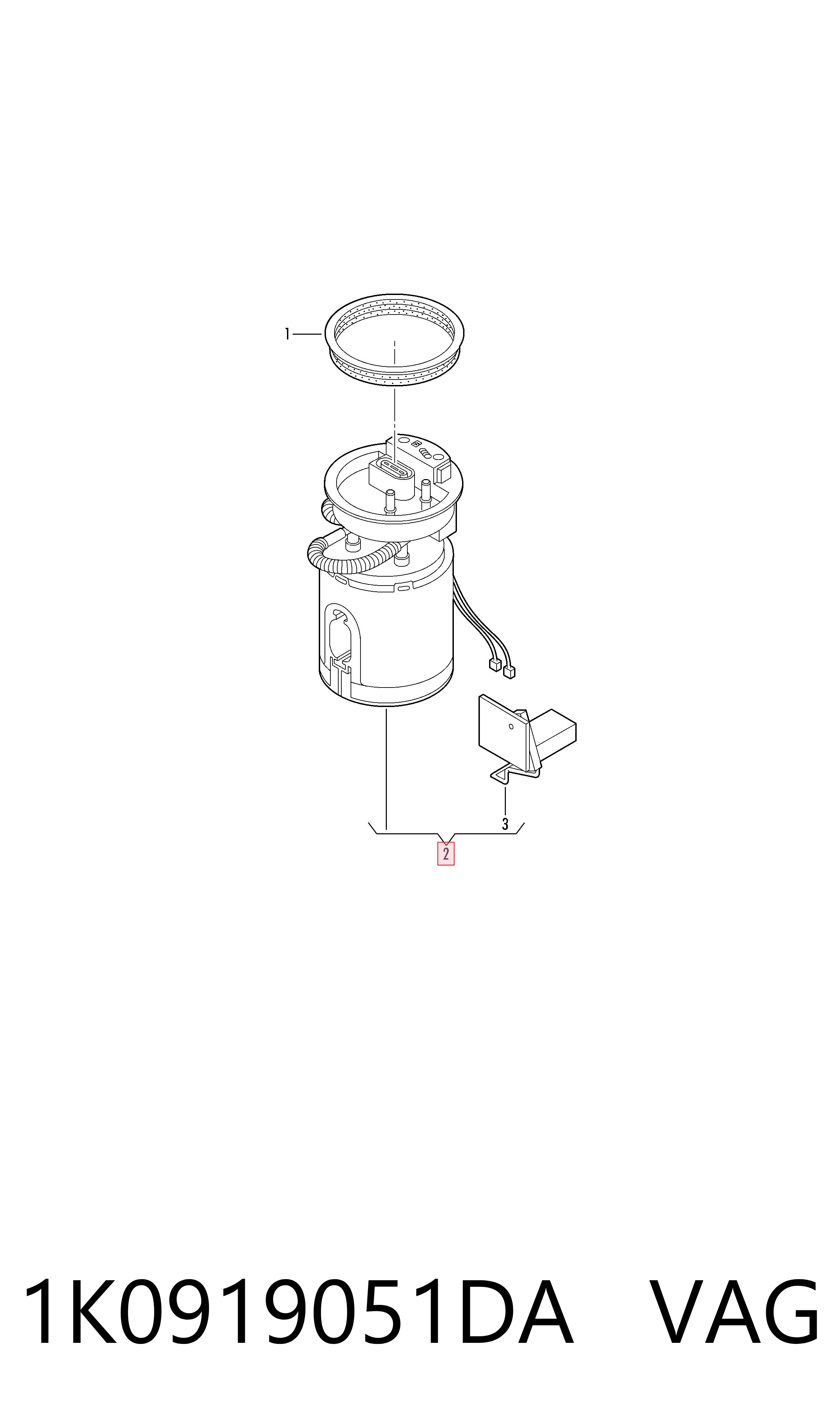 1K0919051DA VAG Módulo de bomba de combustível com sensor do nível de combustível