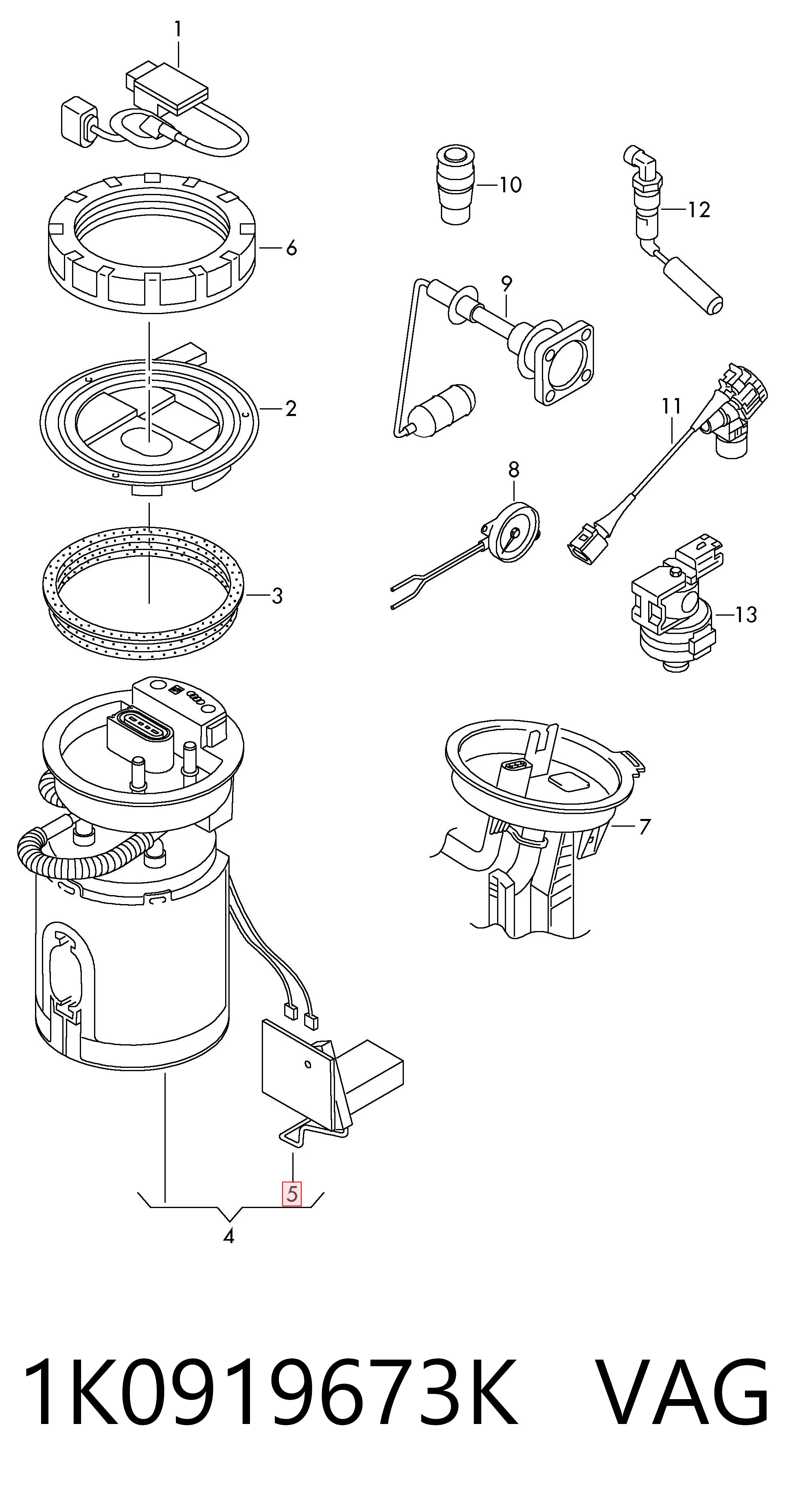 Compre Sensor do nível de combustível no tanque Audi A3 