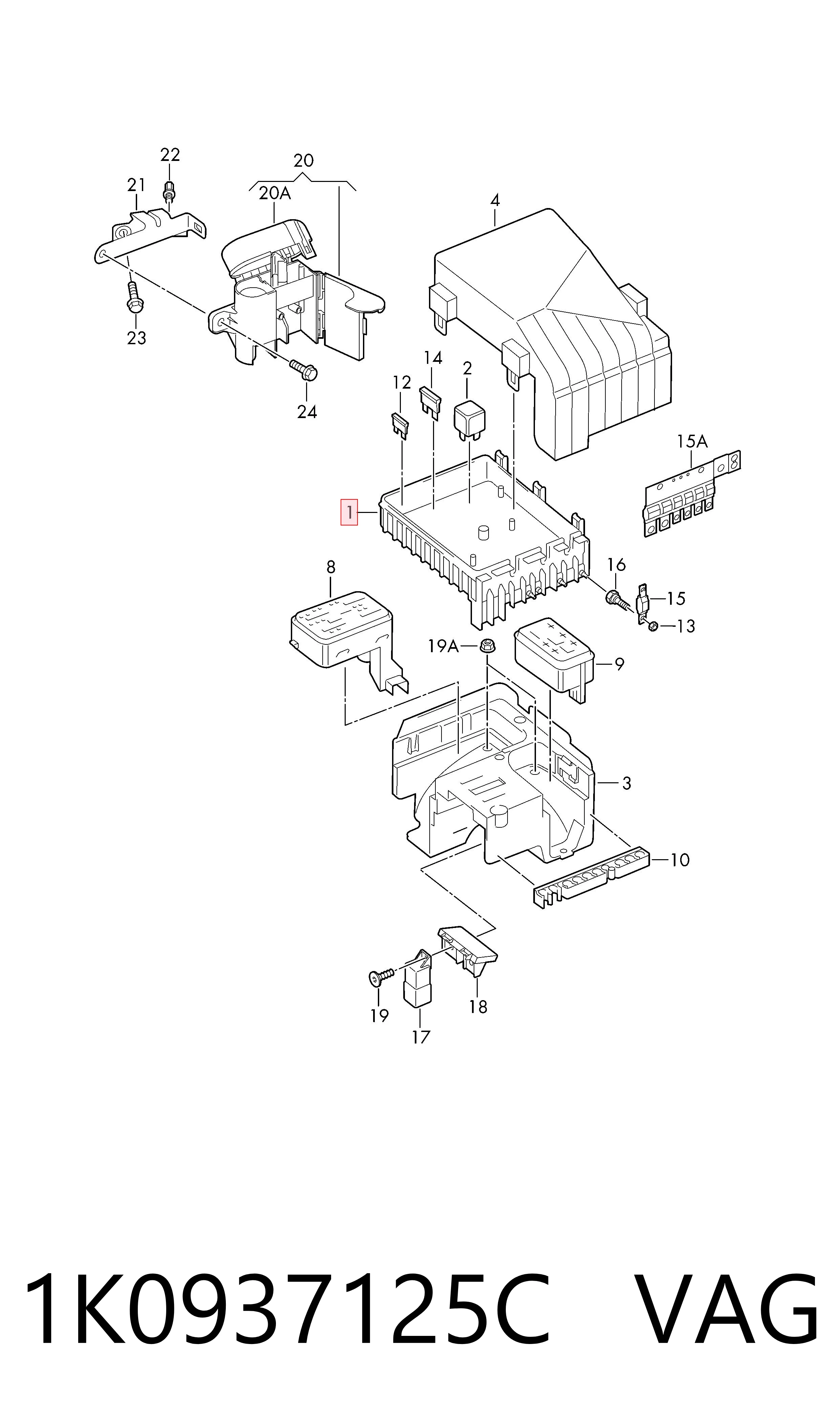 Unidade de dispositivos de segurança para Volkswagen Caddy IV SAB, SAJ