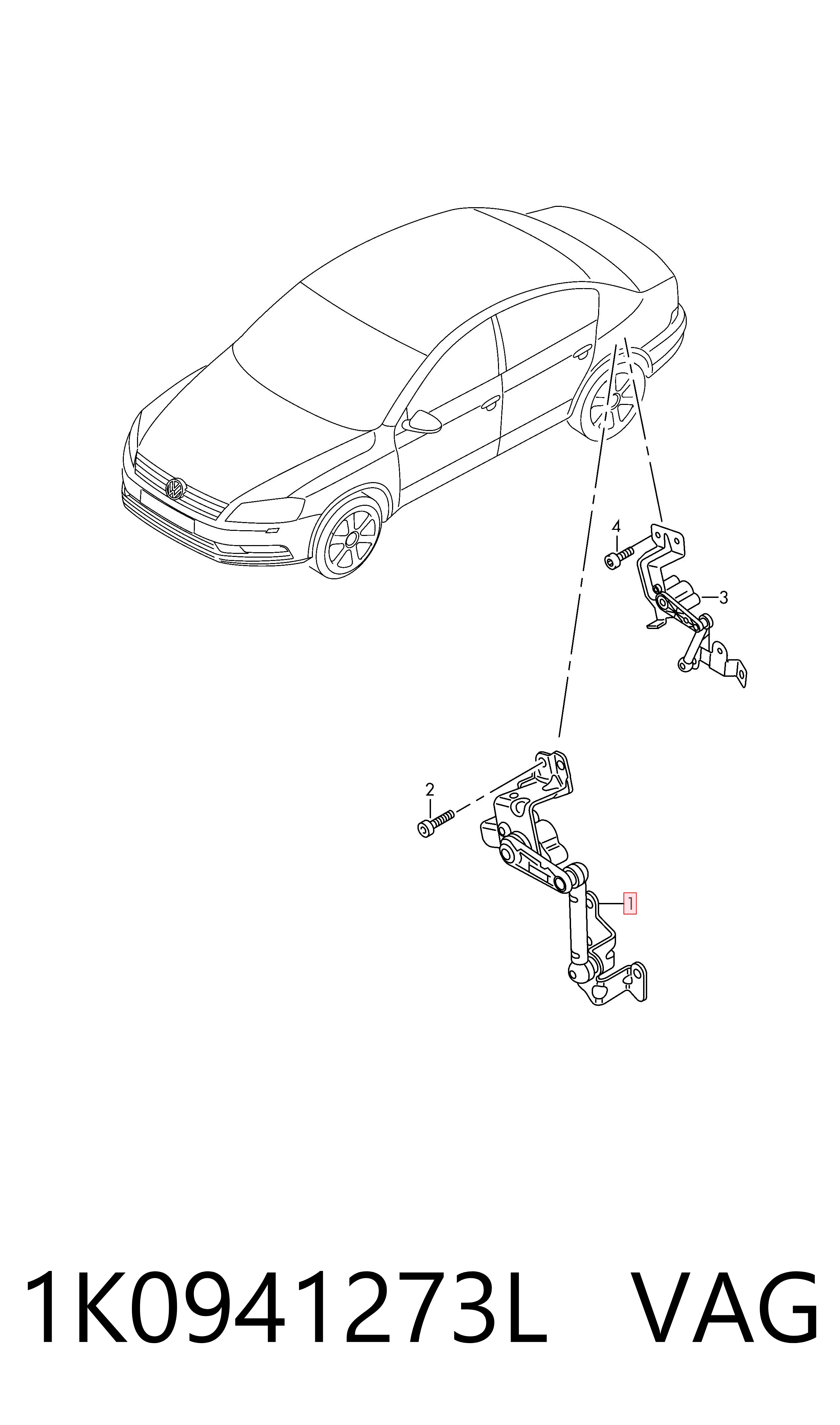 Sensor traseiro do nível de posição de carroçaria VAG 1K0941273L preço, a partir de 61,76 USD