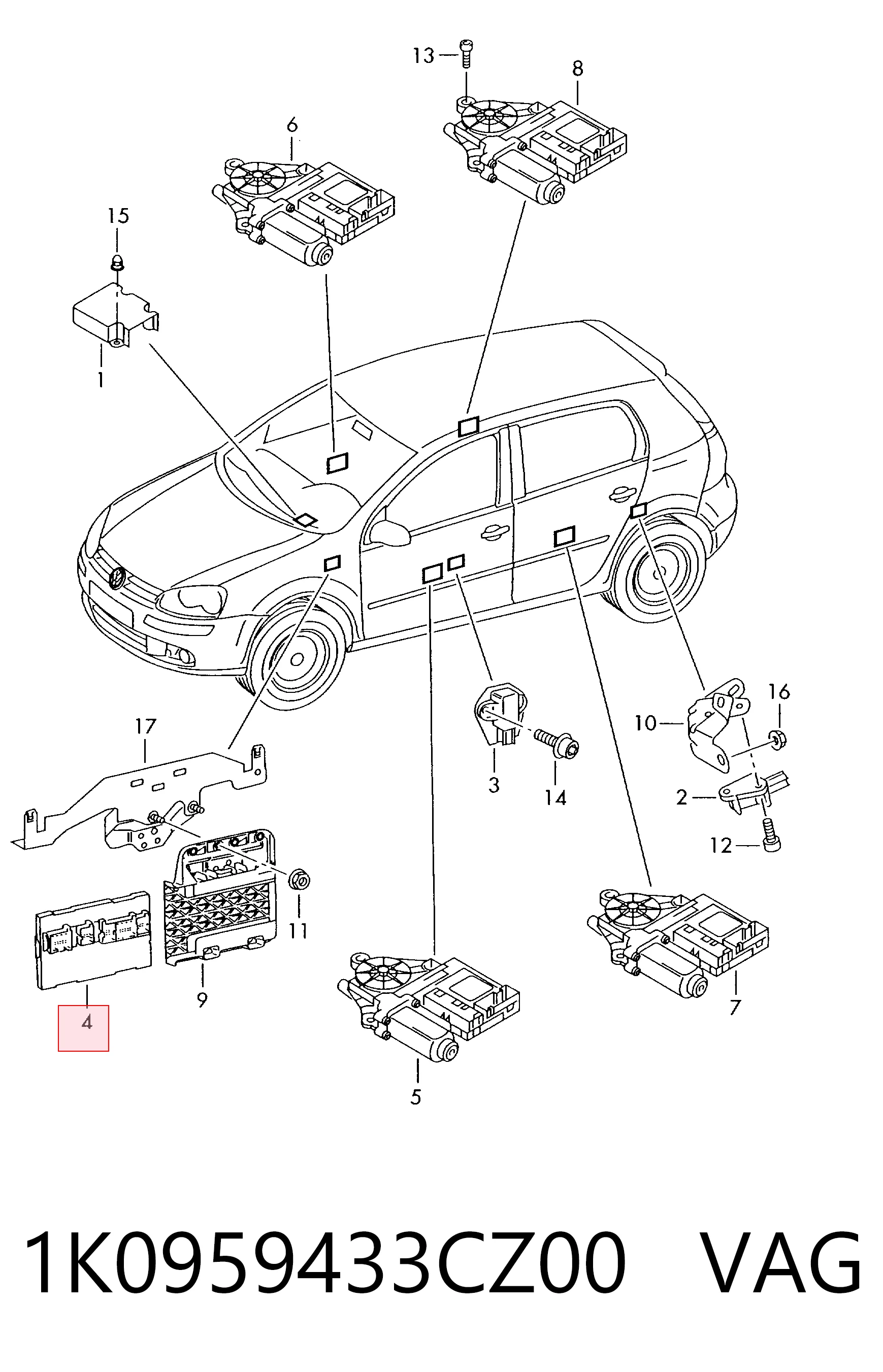 Unidade de conforto Volkswagen Jetta V 1K2
