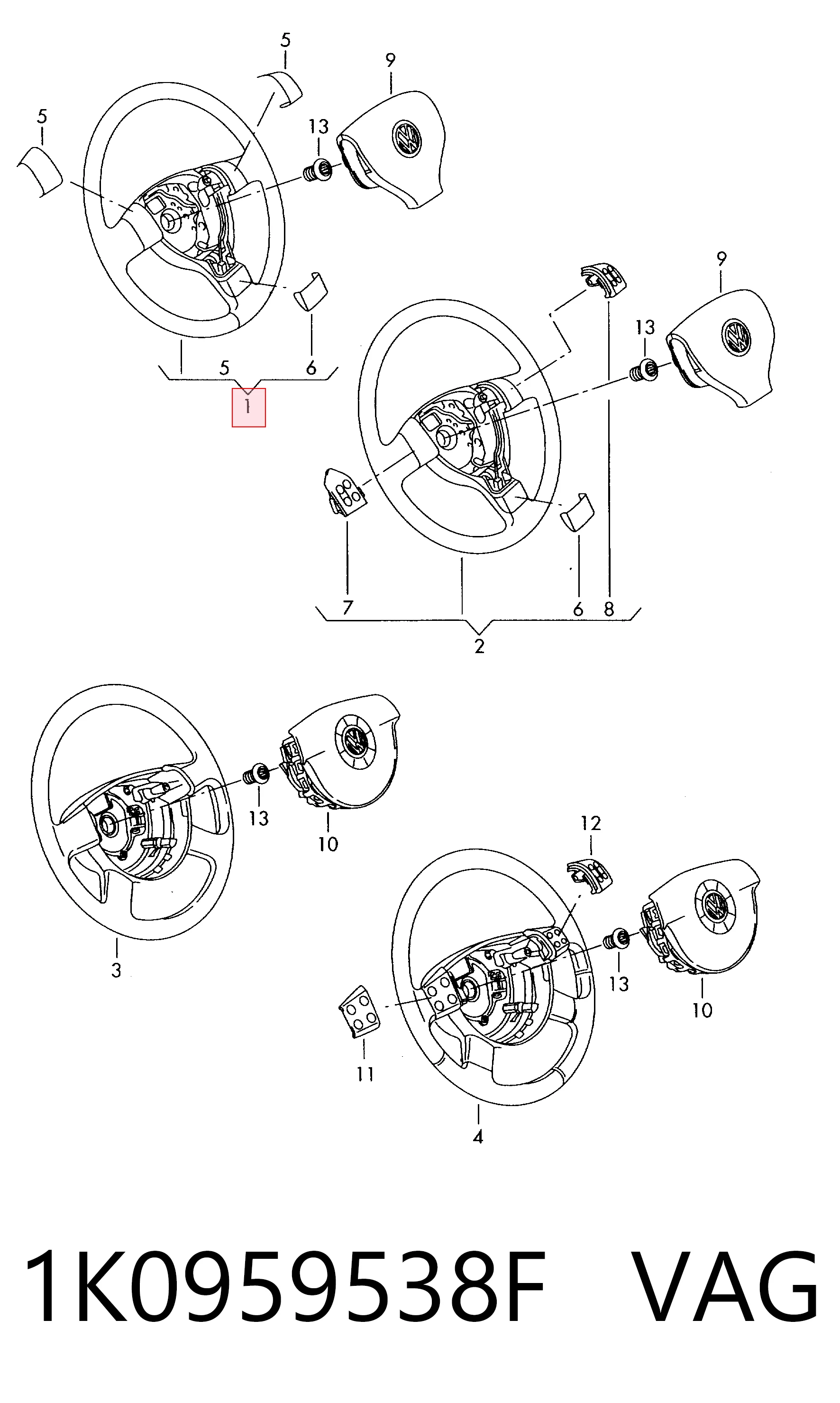 1K0959538F VAG Volante