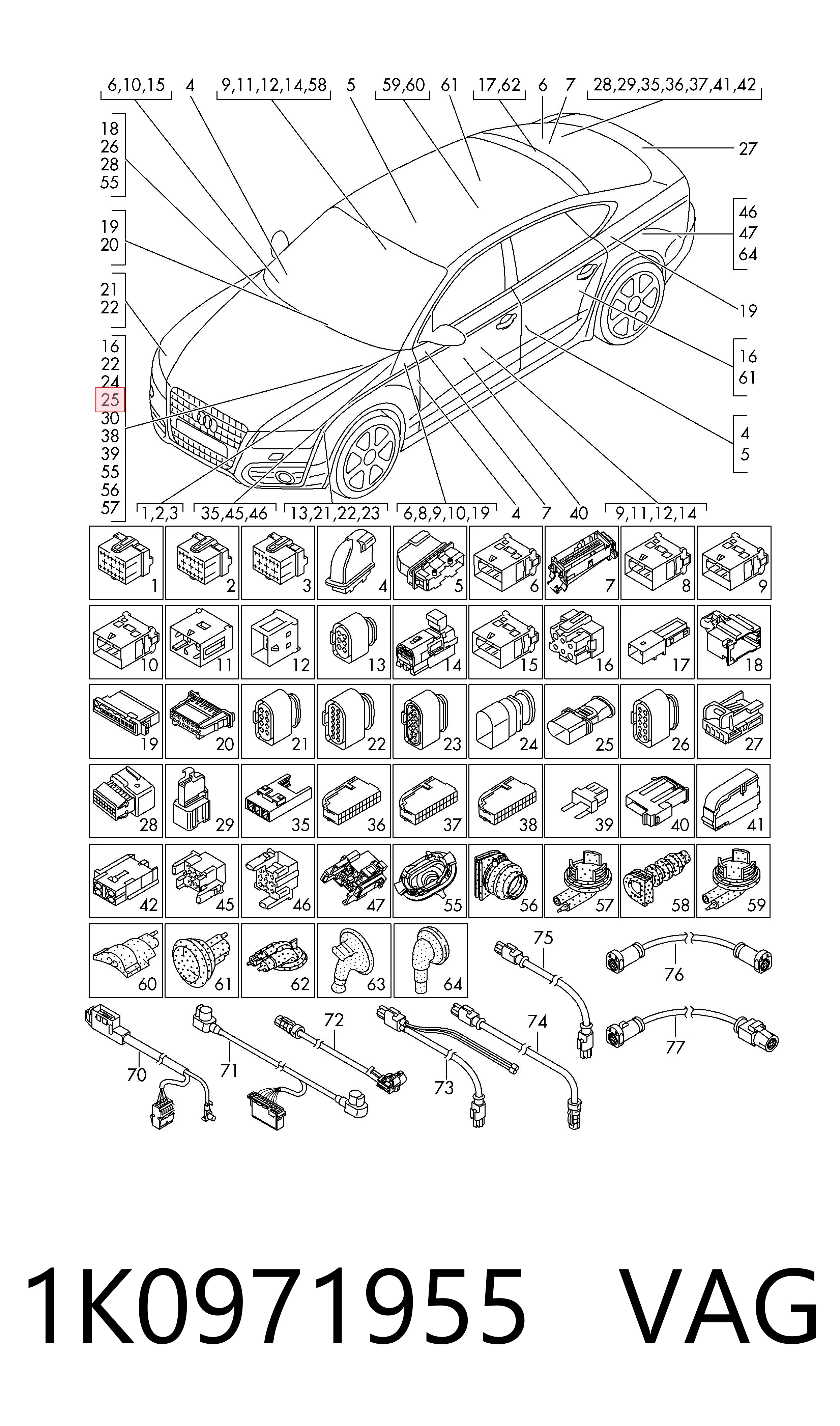 1K0971955 VAG Conector universal