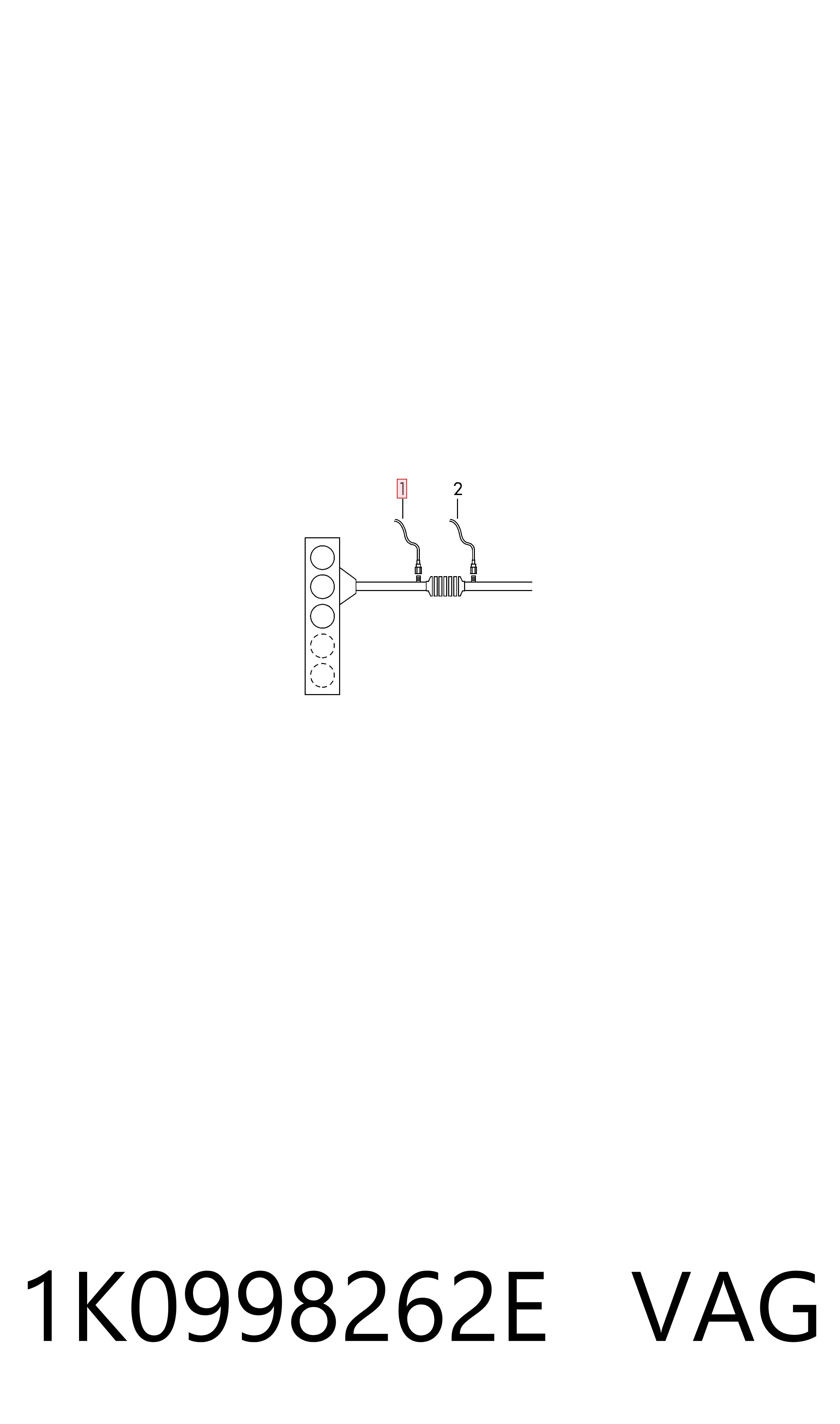 1K0998262E VAG Sonda lambda, sensor de oxigênio até o catalisador