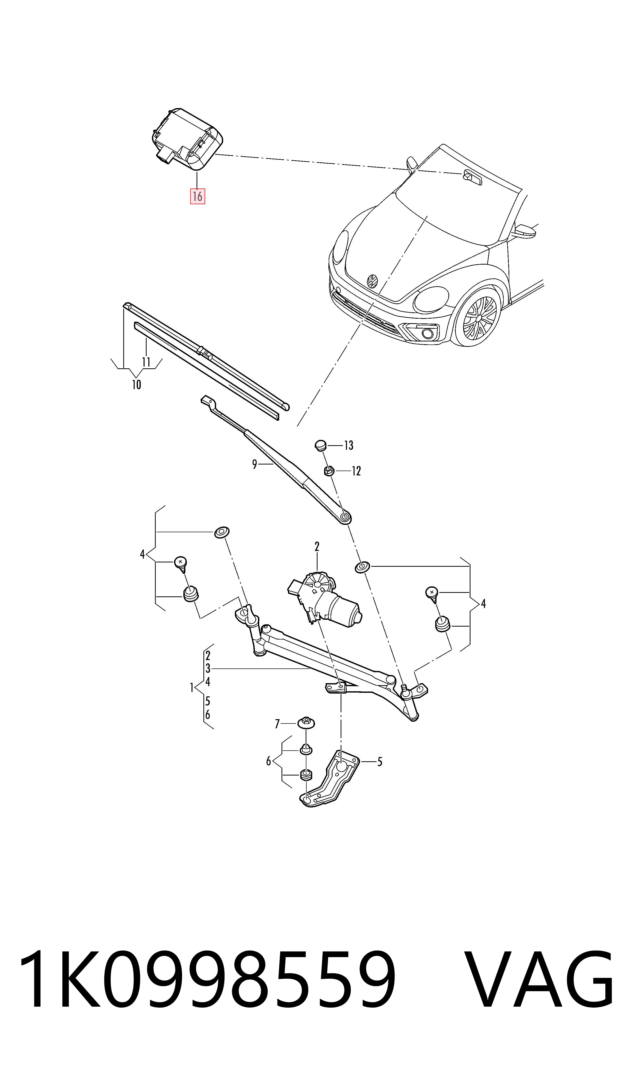 1K0998559 VAG Sensor de chuva