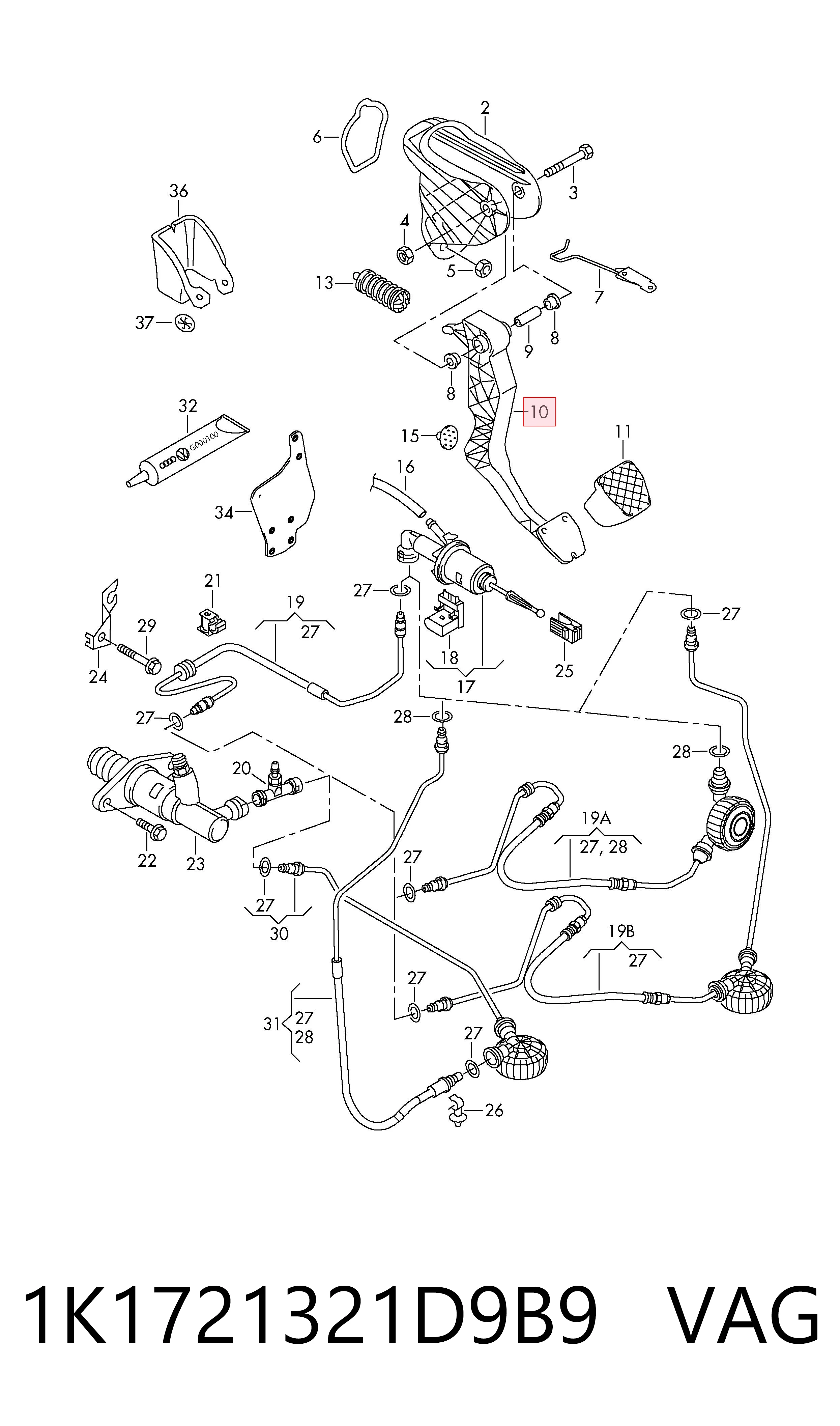 Pedal de embraiagem para Seat Toledo III 5P2