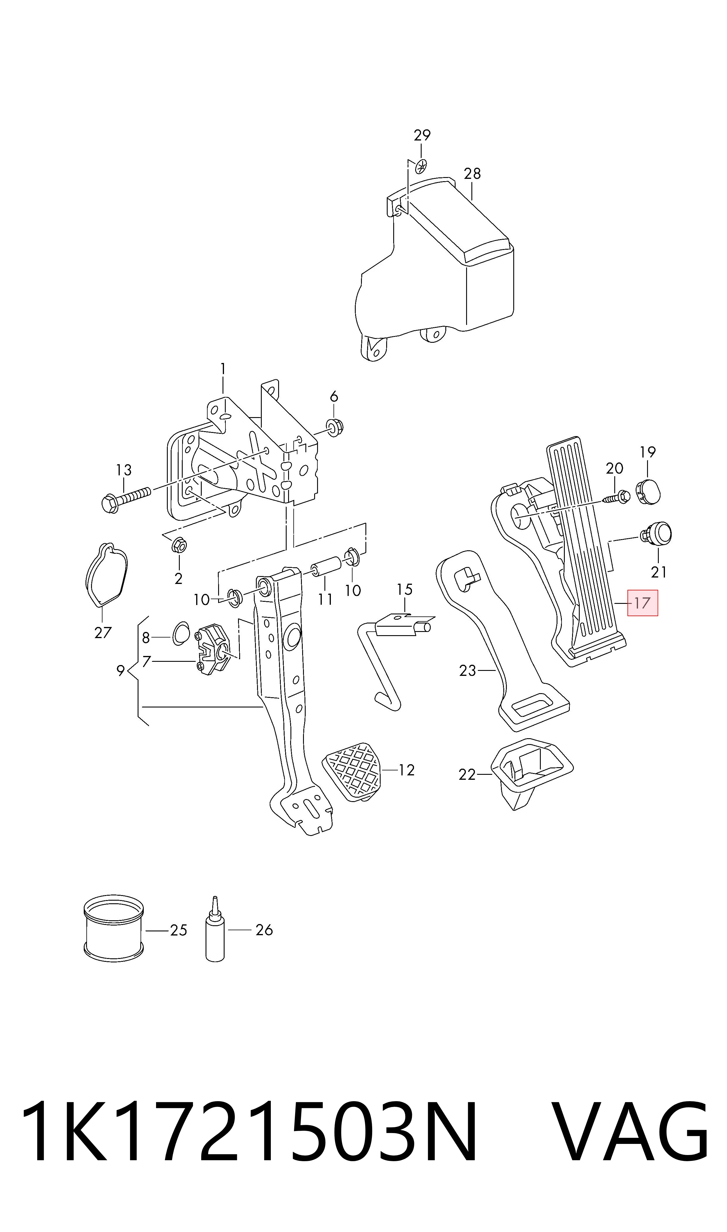Pedal de gás (de acelerador) para Volkswagen Passat ALLTRACK B7 365