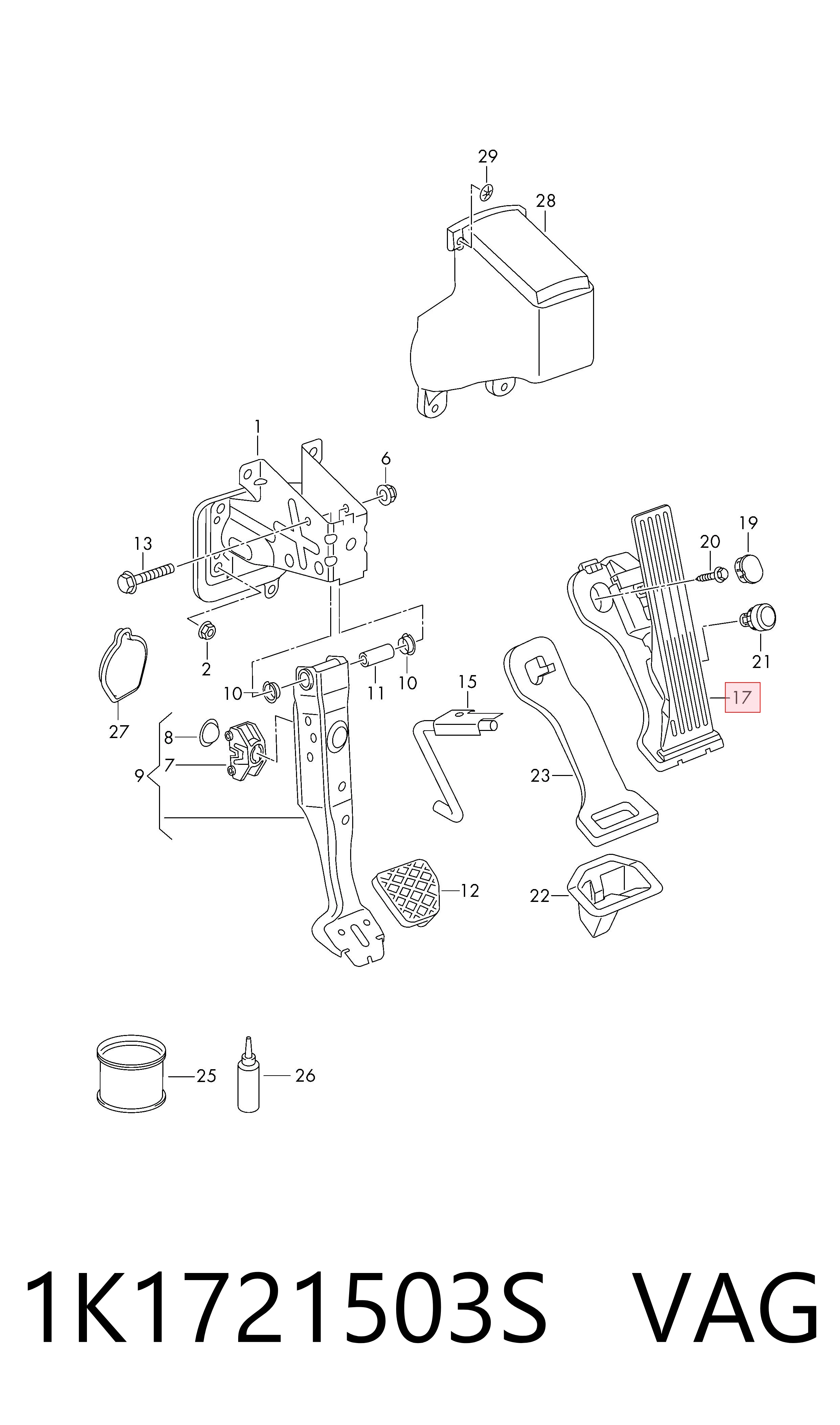Pedal de gás (de acelerador) para Seat Toledo III 5P2