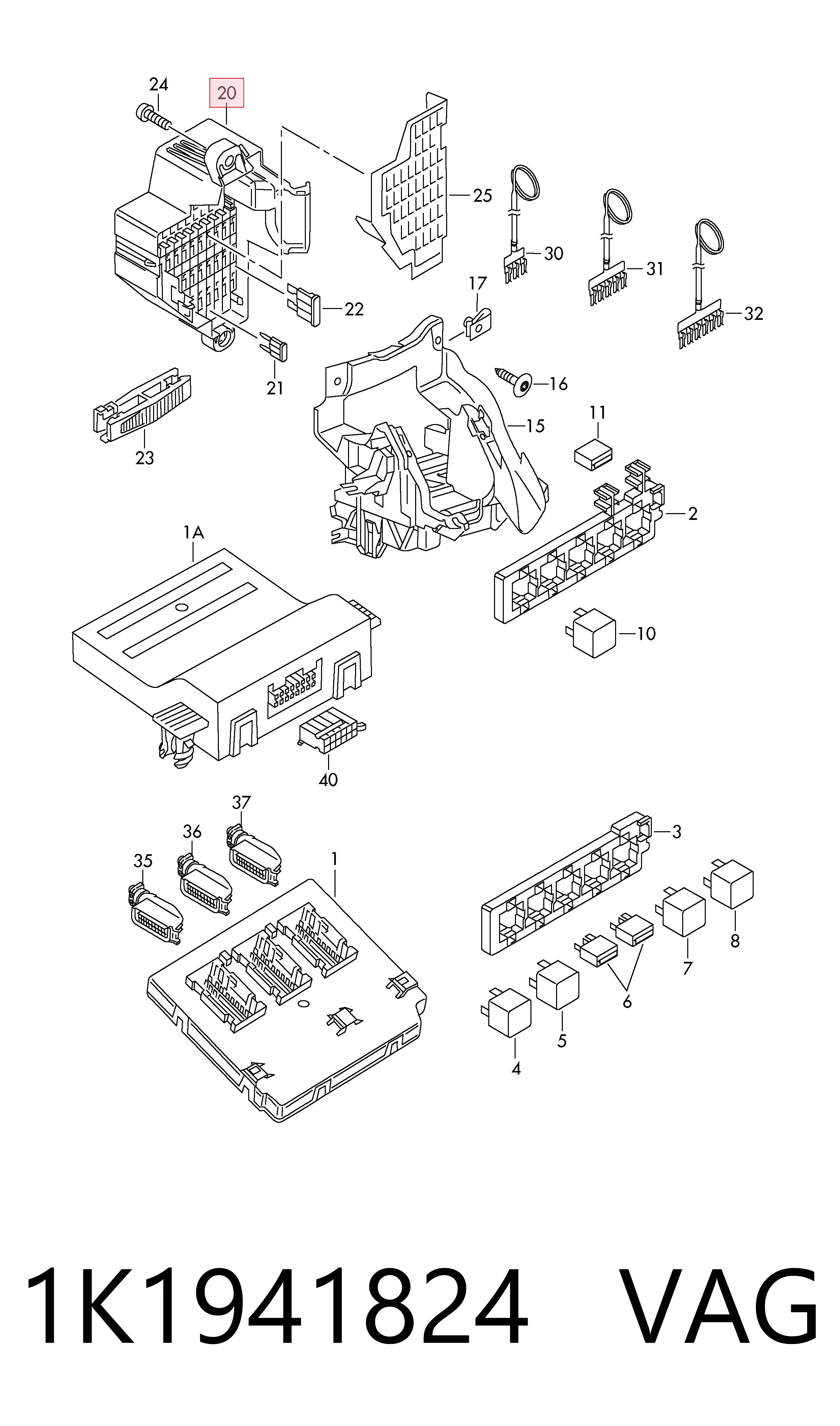 Unidade de dispositivos de segurança para Audi TT  8J3