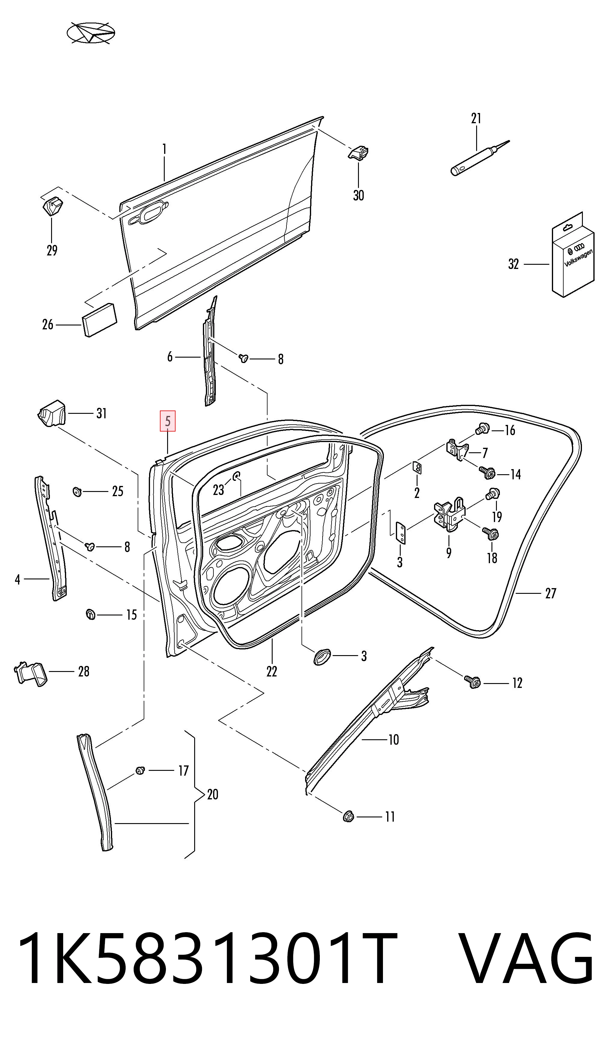 Compre Porta dianteira esquerda Volkswagen Golf 5