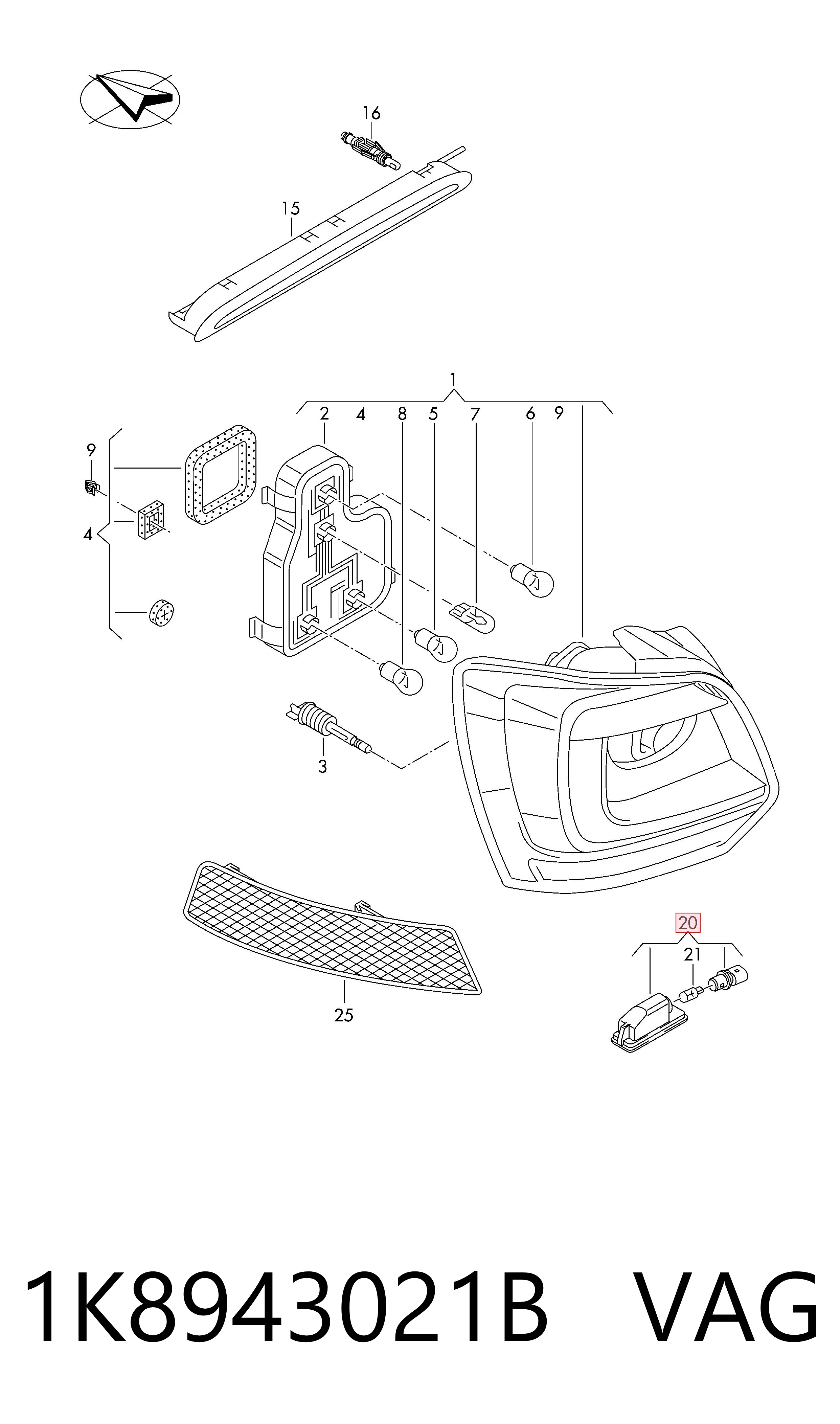 Lanterna da luz de fundo de matrícula traseira Volkswagen Polo preço, a partir de 12,06 USD