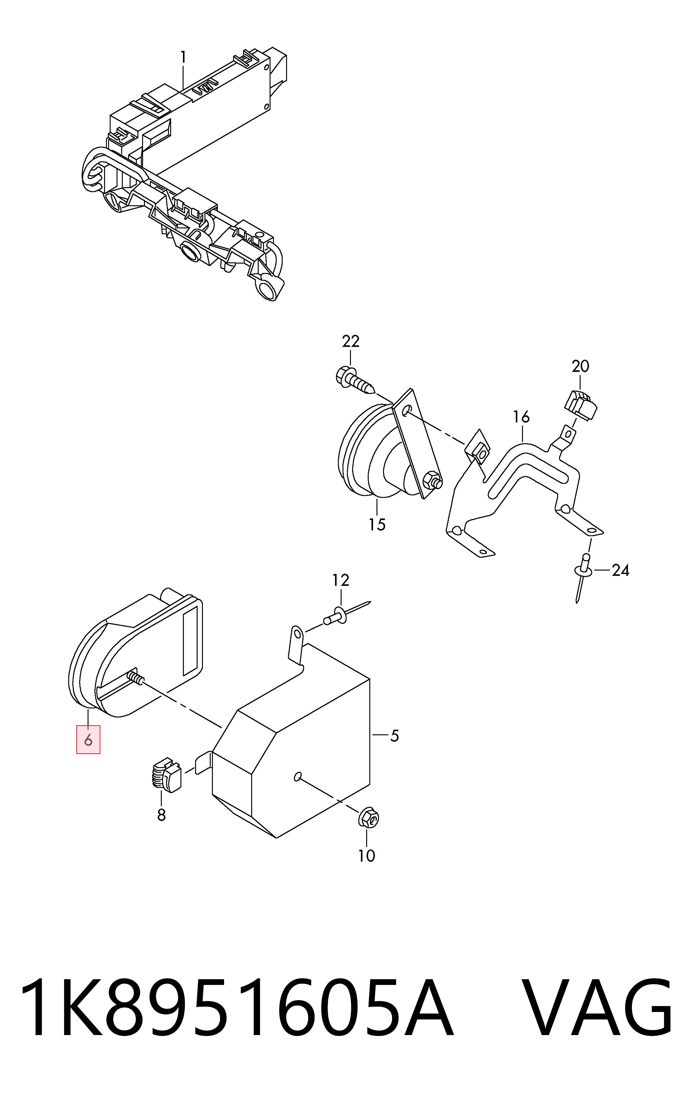Compre 1K0951605C Bentley Sirene do sistema anti-roubo