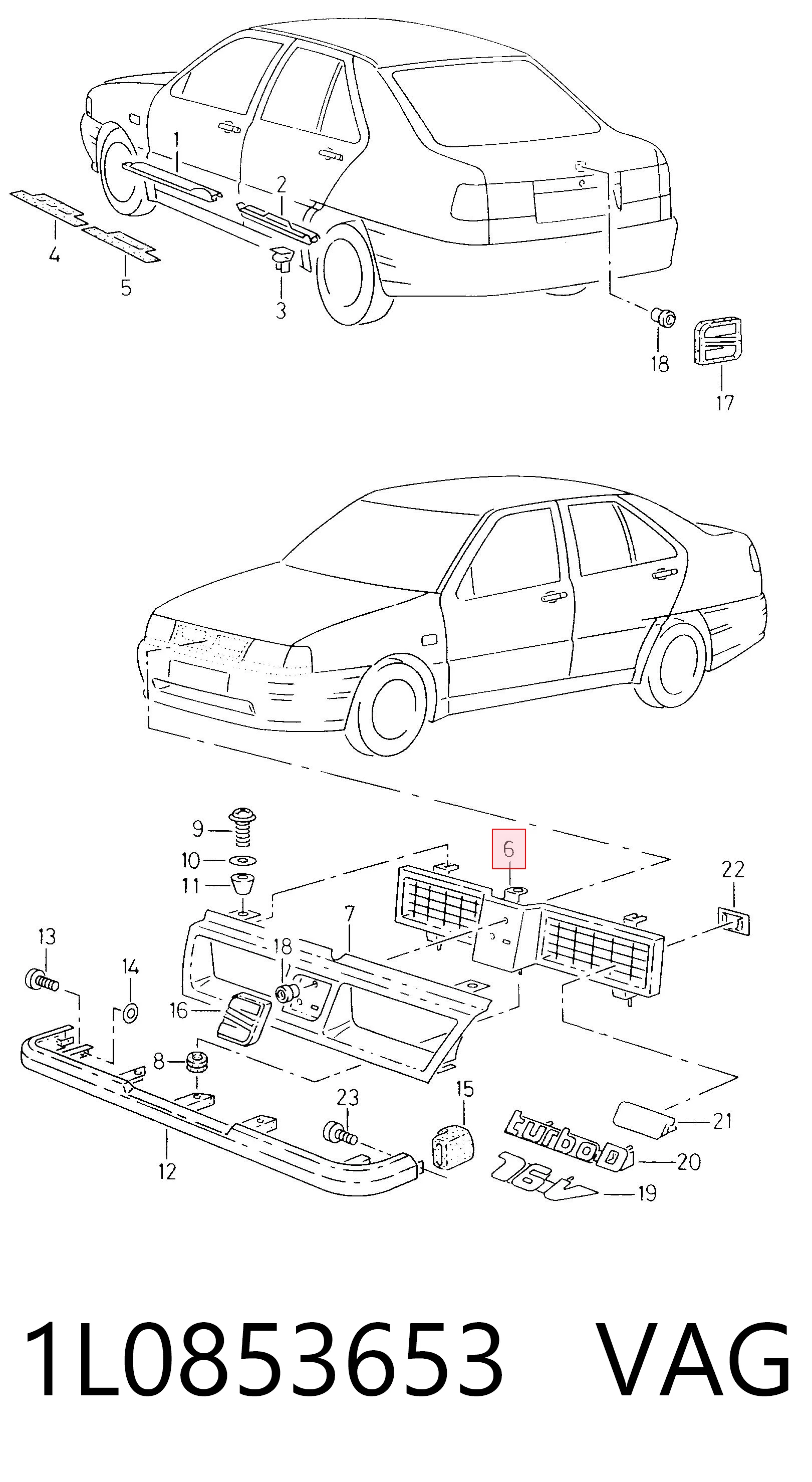 Grelha do radiador para Seat Ibiza III 6L1