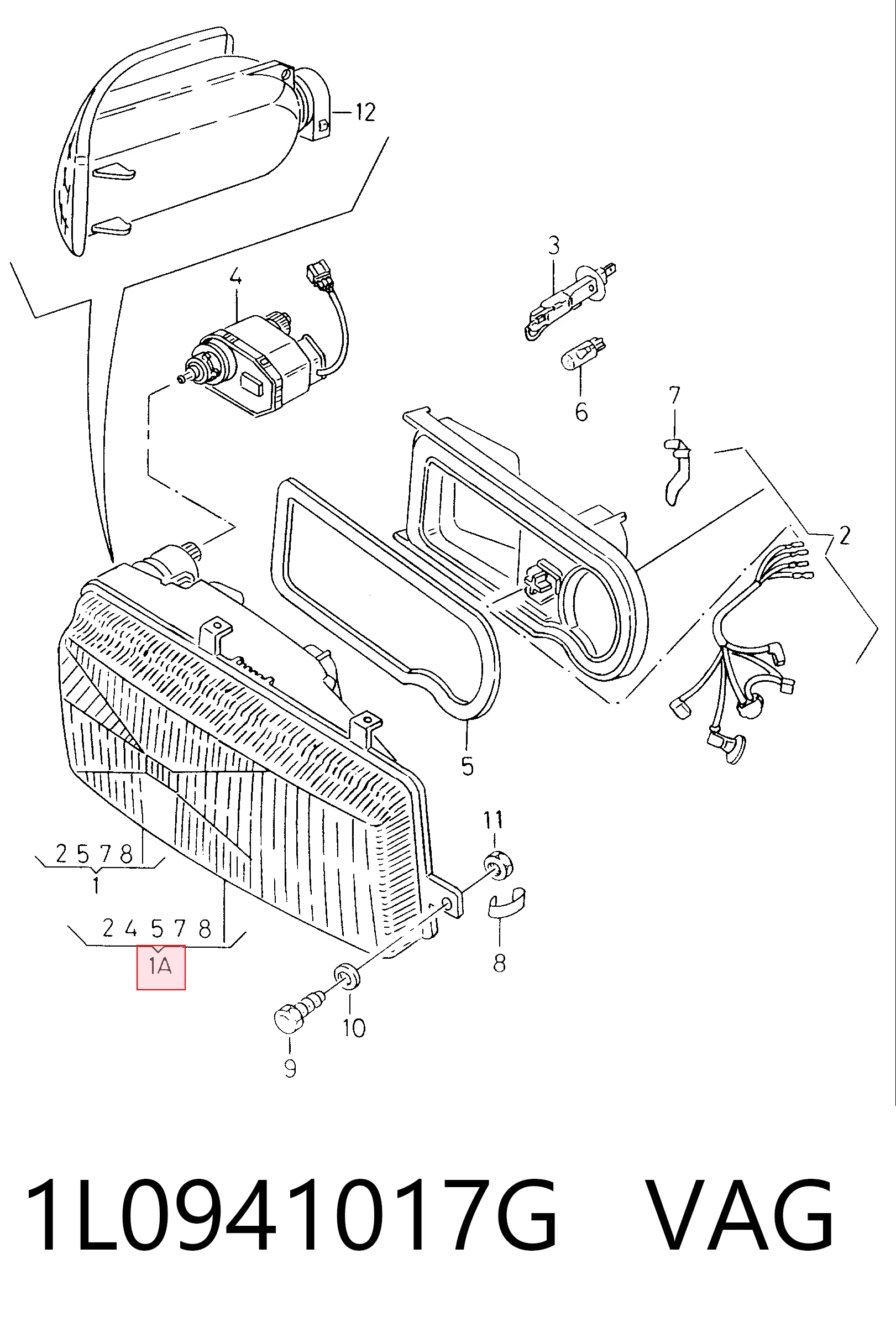  Luz esquerda Seat Toledo I sedan (1L) (1991 - 1999) I