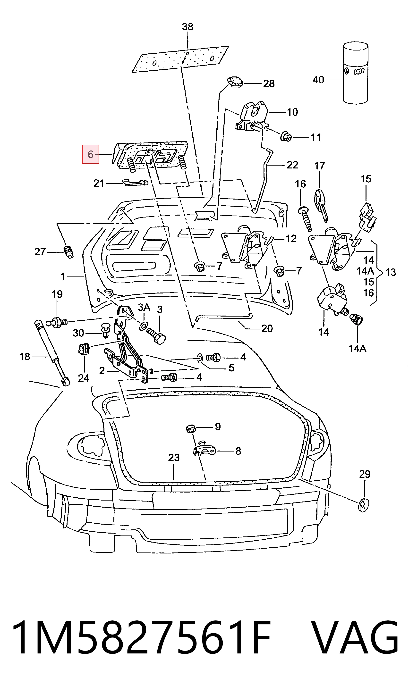 Compre 1M5827561E Fiat/Alfa/Lancia Puxador externo de tampa de porta-malas (de 3ª/5ª porta traseira)
