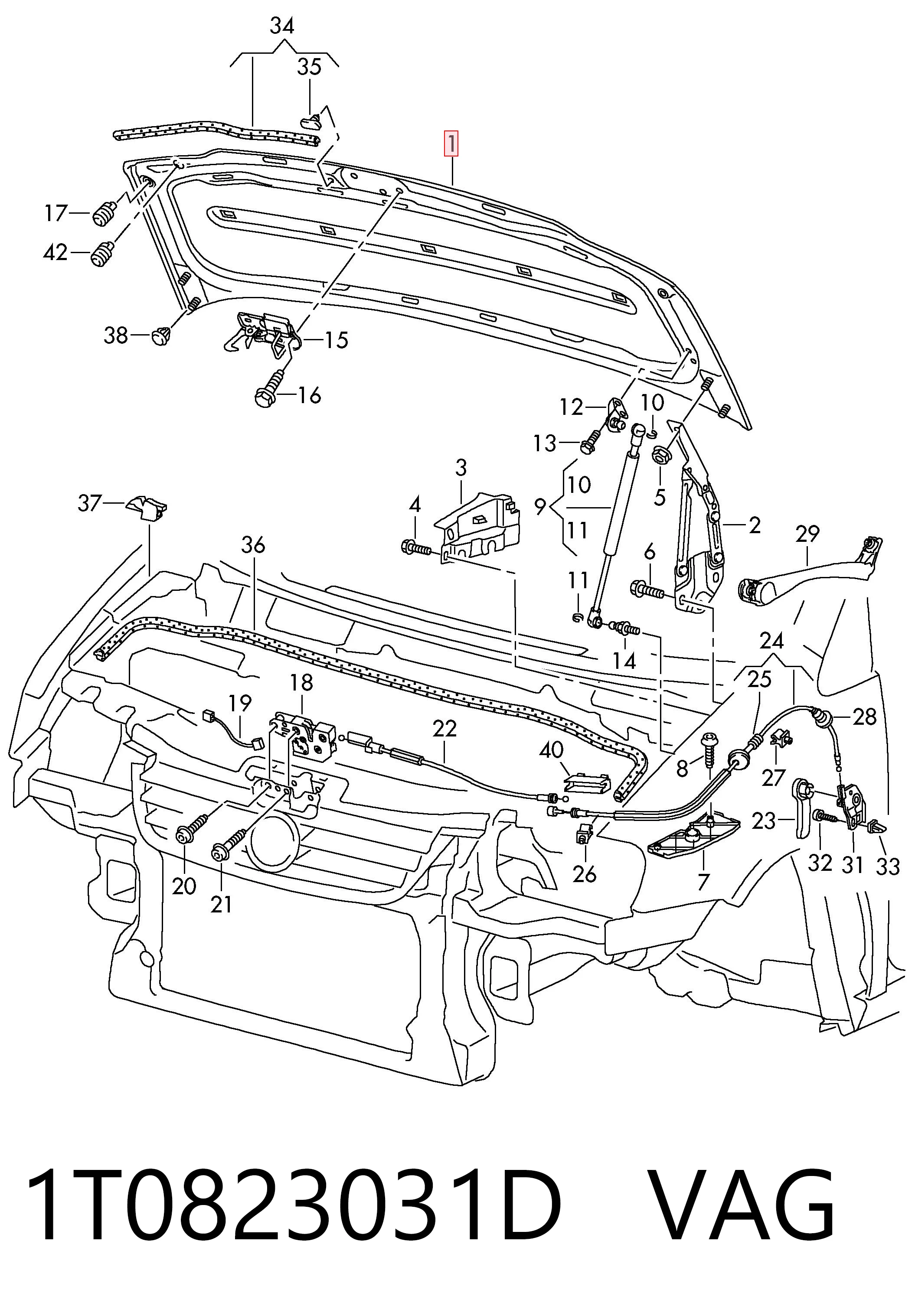  Capota Volkswagen Touran I monovolume (1T1, 1T2) (2003 - 2010) I