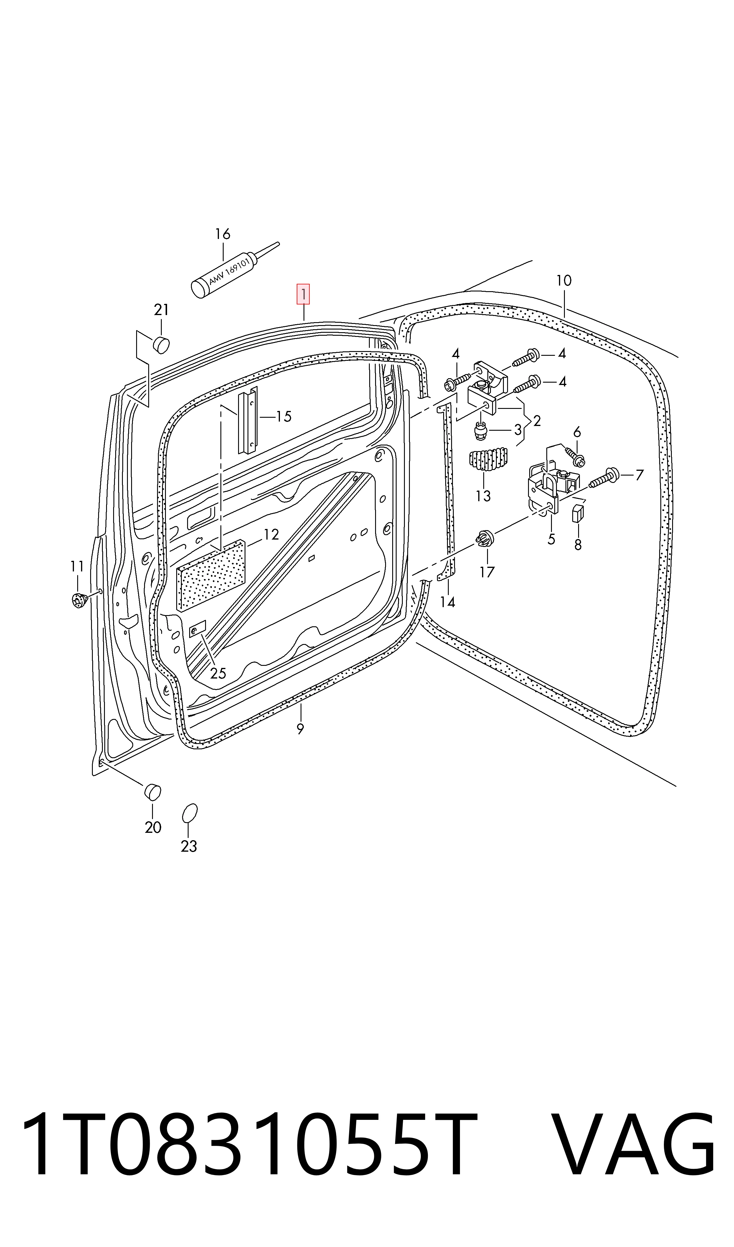 Porta dianteira esquerda Volkswagen Touran I 1T1, 1T2 ao melhor preço