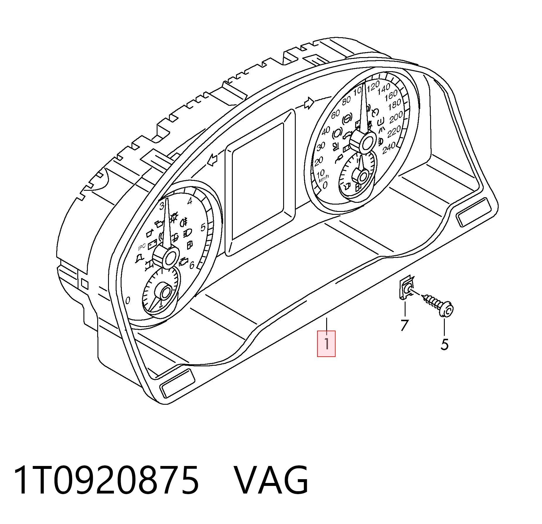 Painel de instrumentos (quadro de instrumentos) VAG 1T0920875 preço, a partir de 322,16 USD