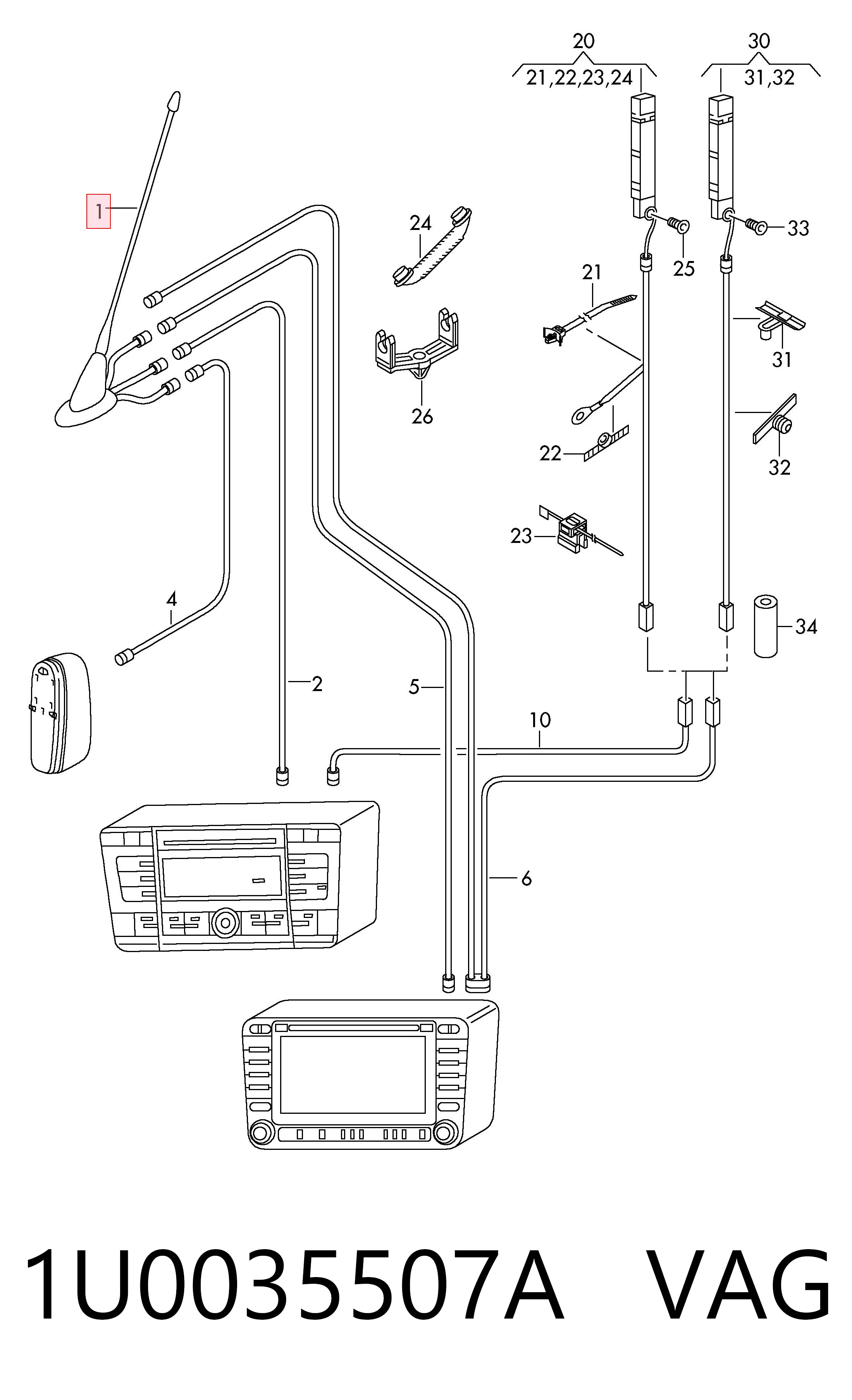 1U0035507A VAG Antena