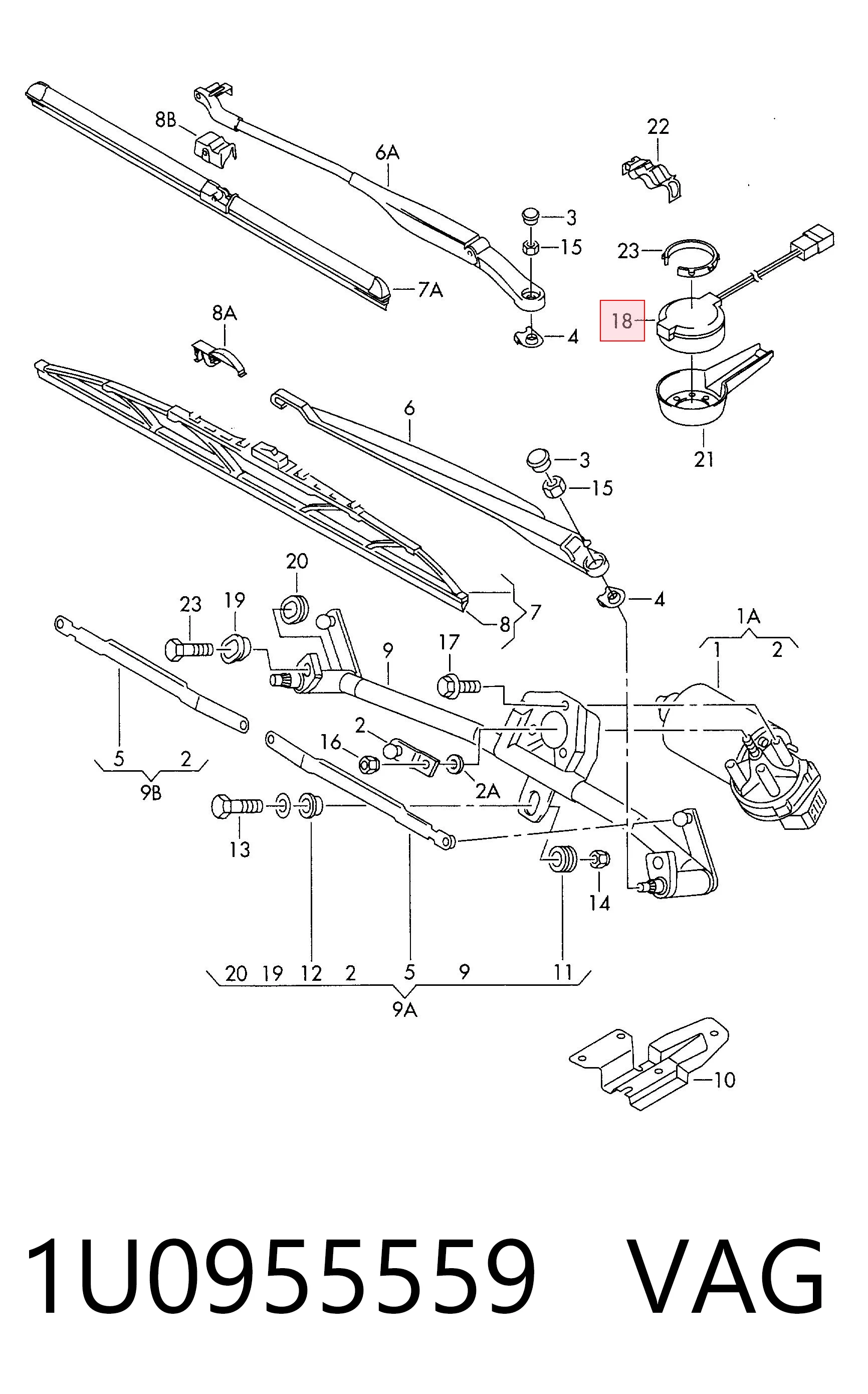 1U0955559 VAG Sensor de chuva
