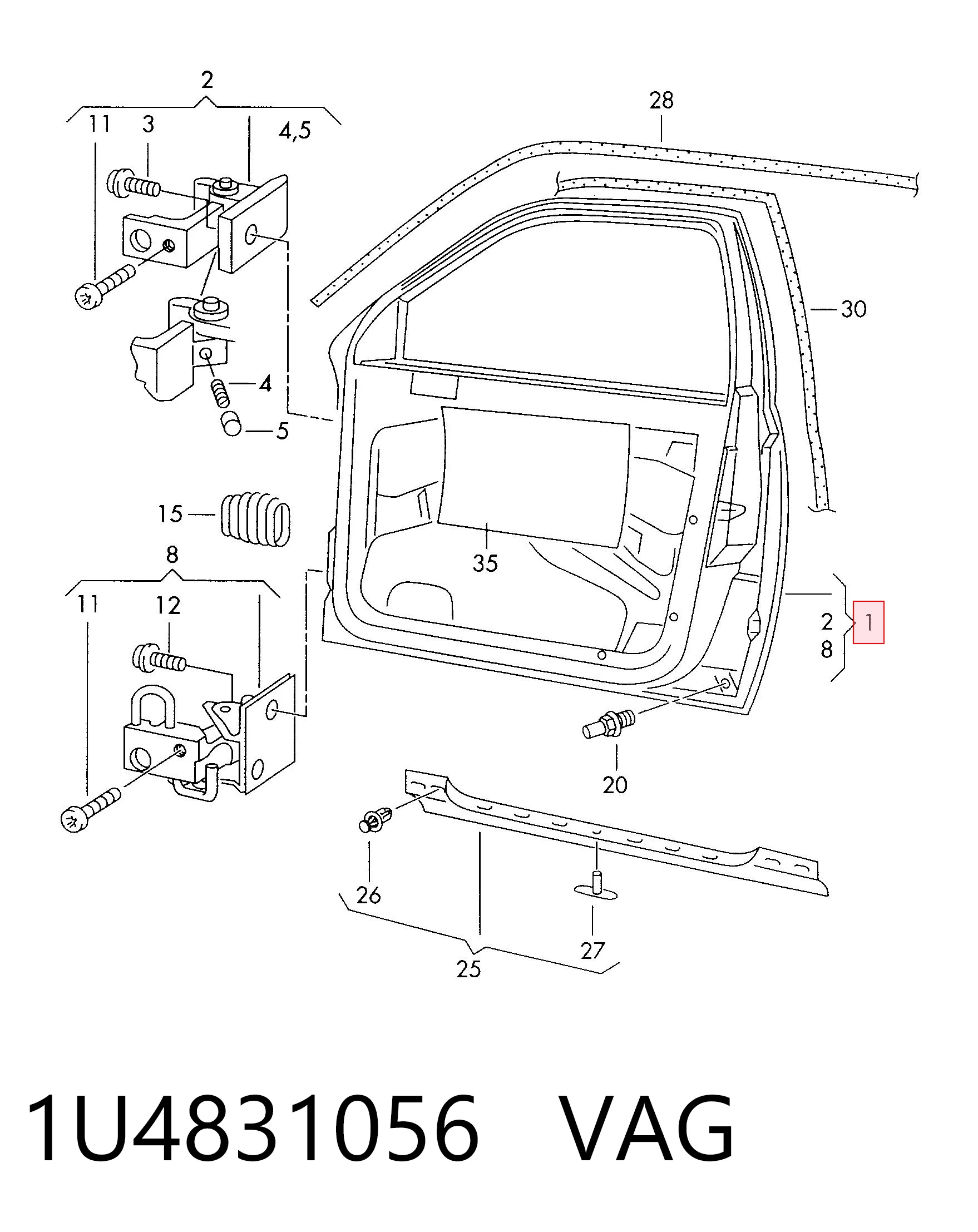 1U4831056 VAG Porta dianteira direita