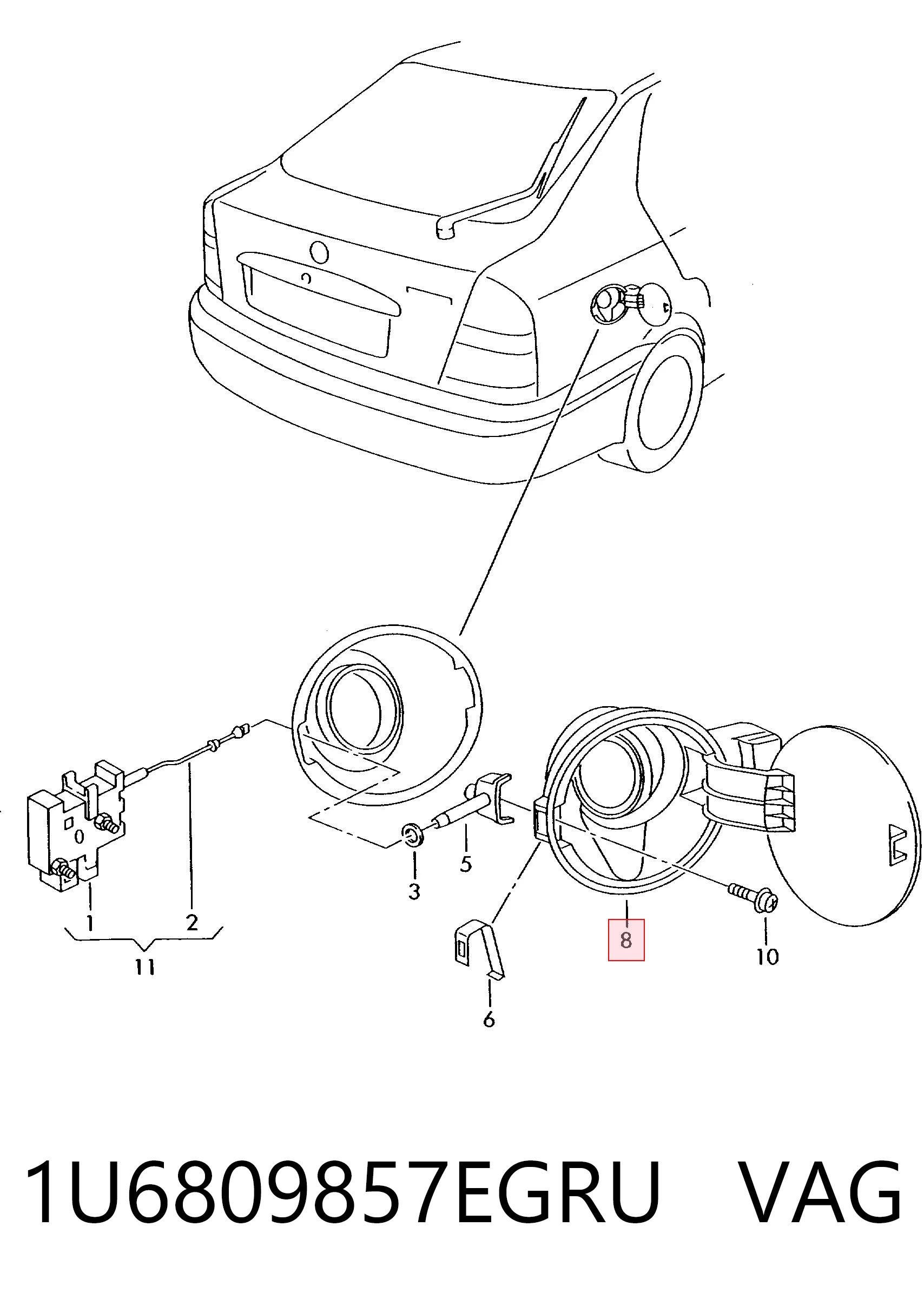 Alcapão do tanque de combustível Skoda Octavia I 1U2 ao melhor preço
