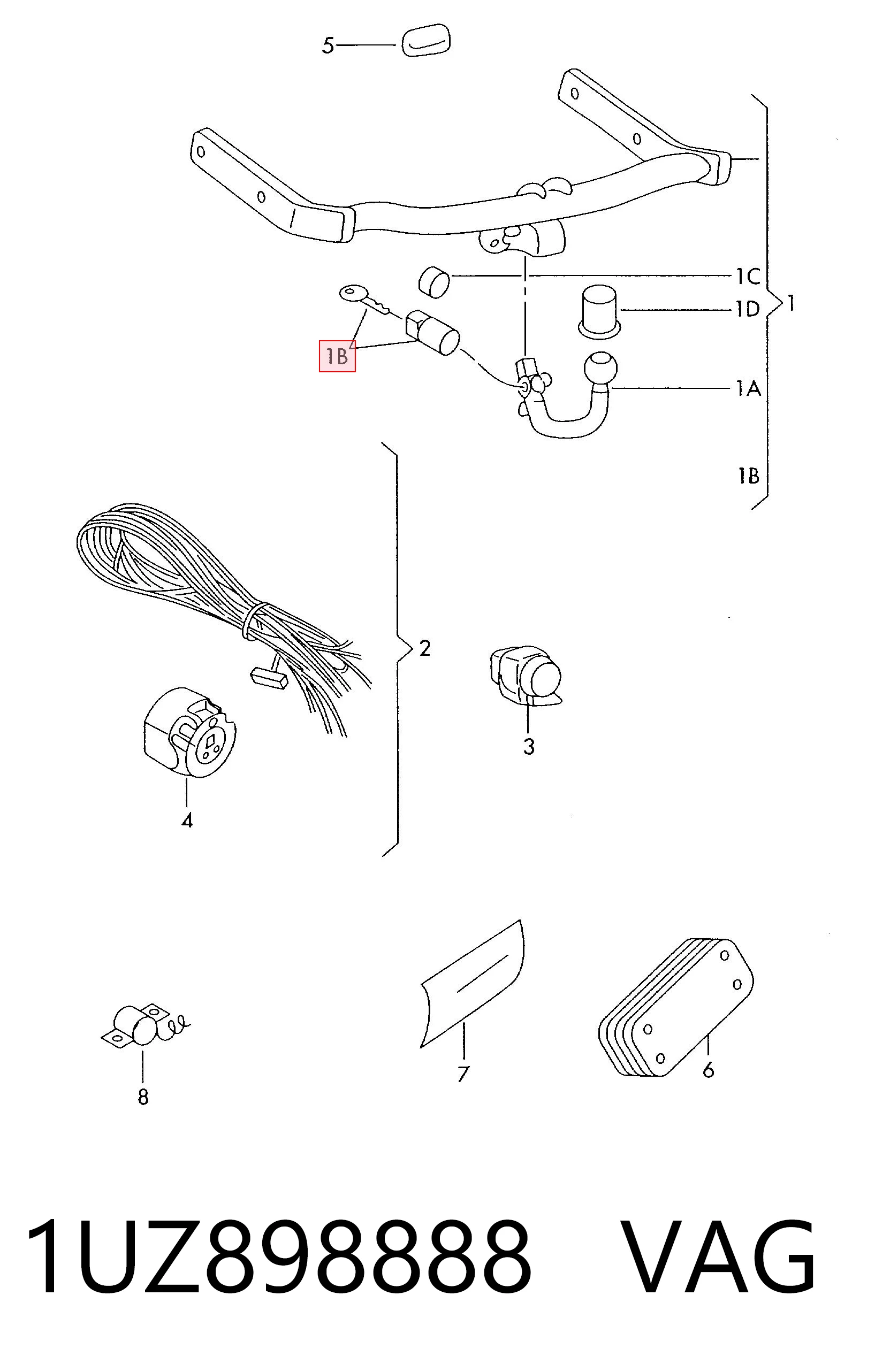 Cilindros de fecho, kit para Skoda Octavia TOUR I A4 1U2