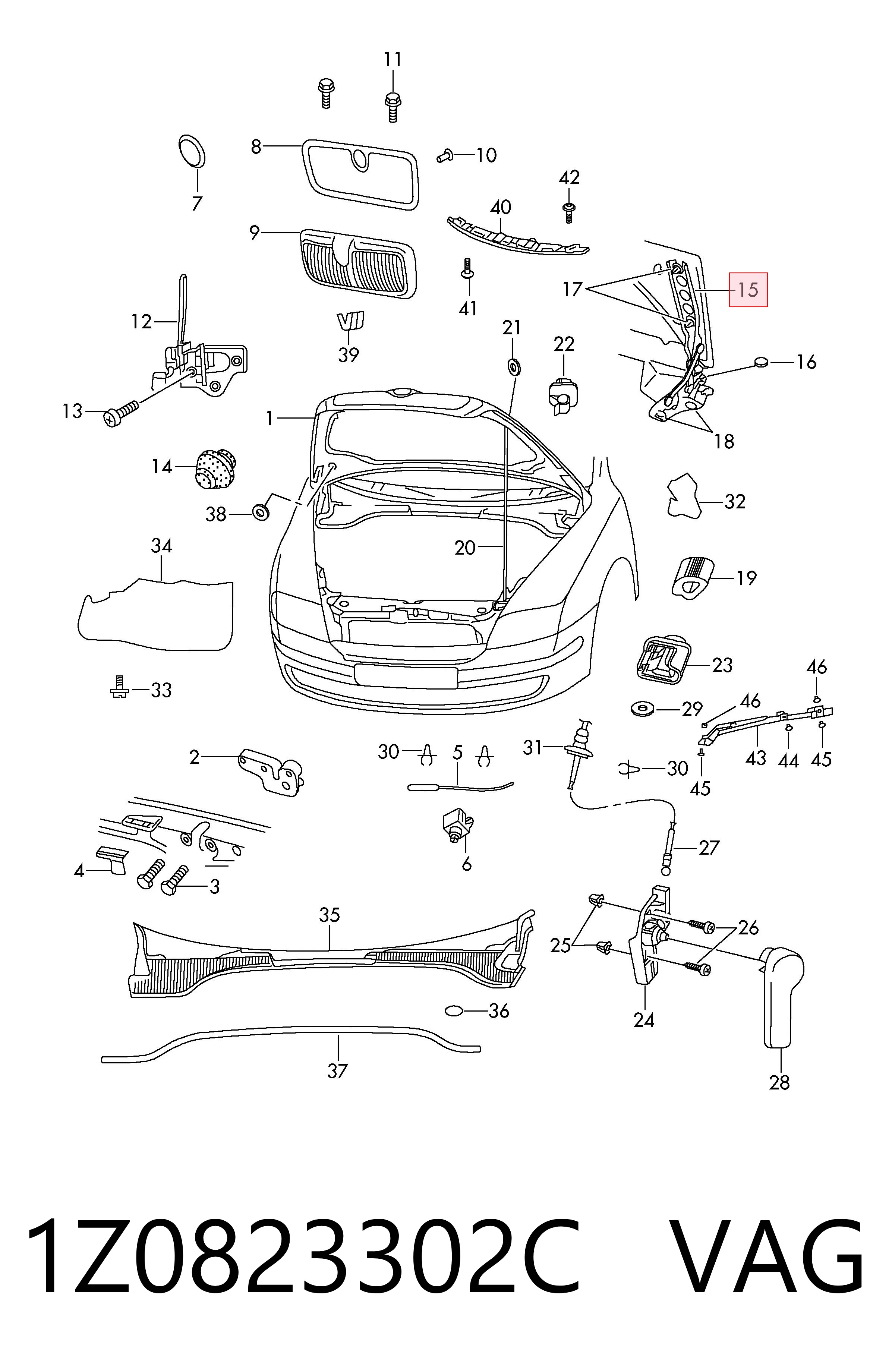 1Z0823302C VAG Gozno da capota direito