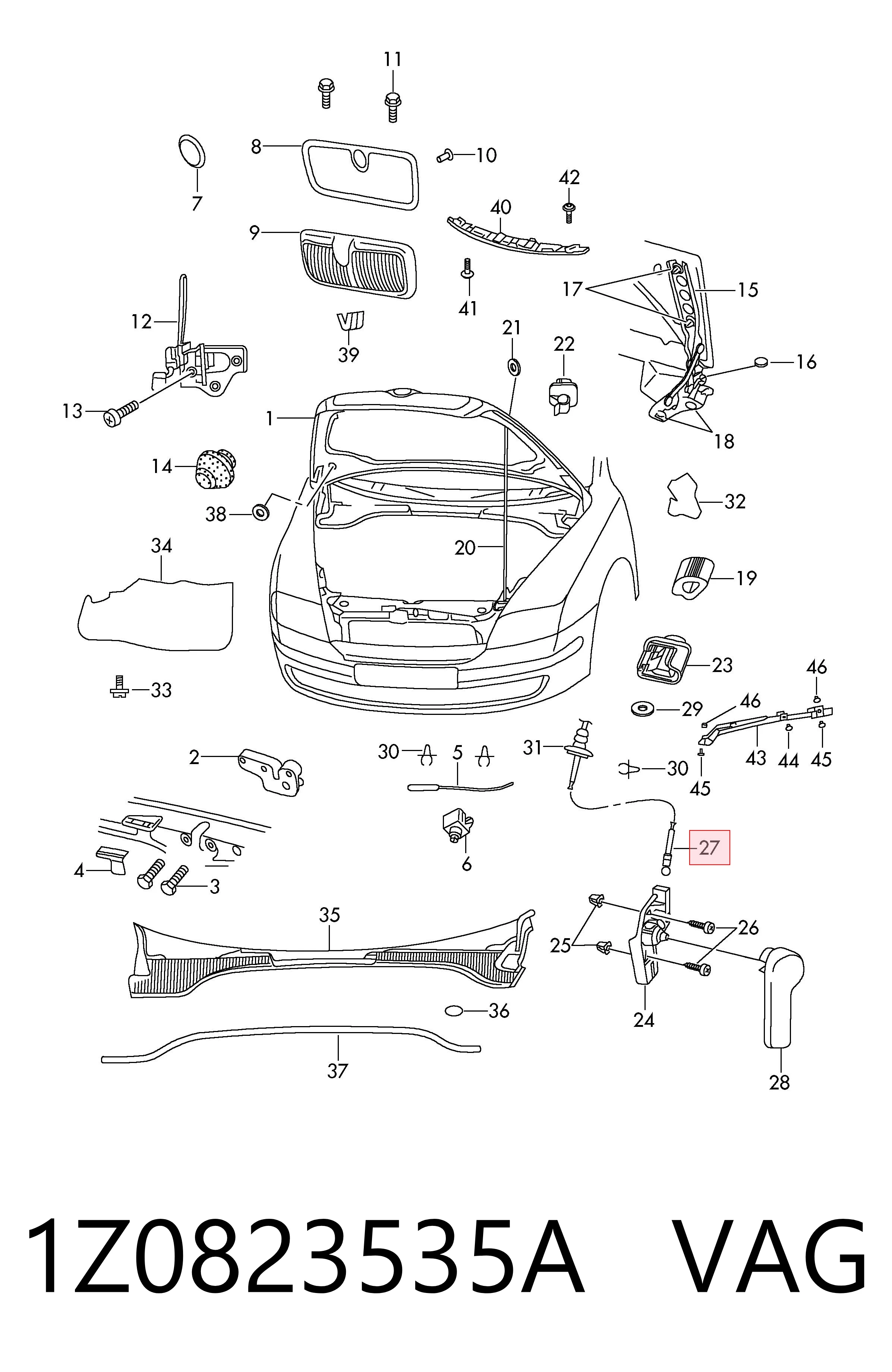Cabo de abertura da capota Skoda Octavia preço, a partir de 20,03 USD