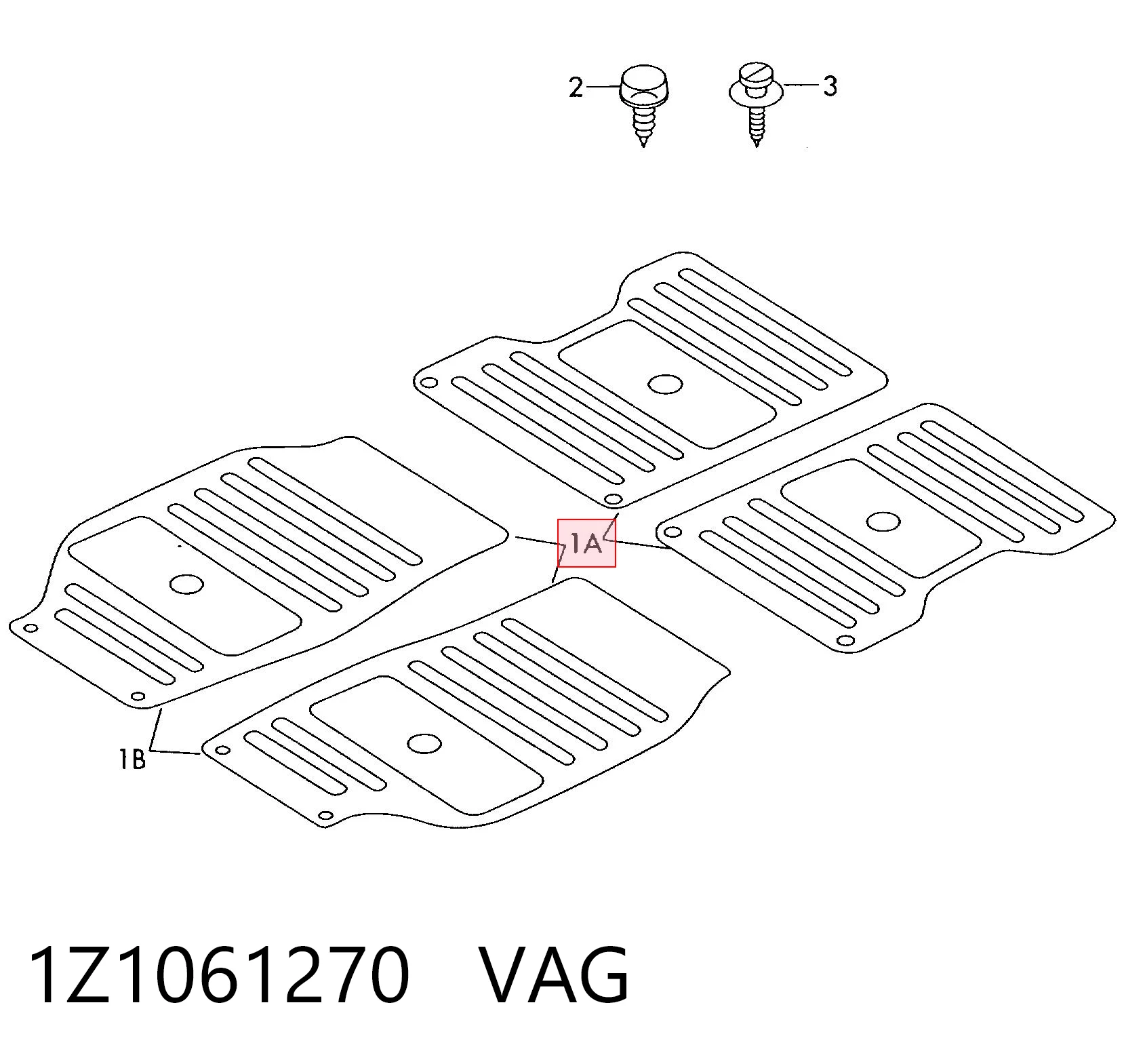 1Z1061270 VAG Tapetes dianteiros + traseiros, kit