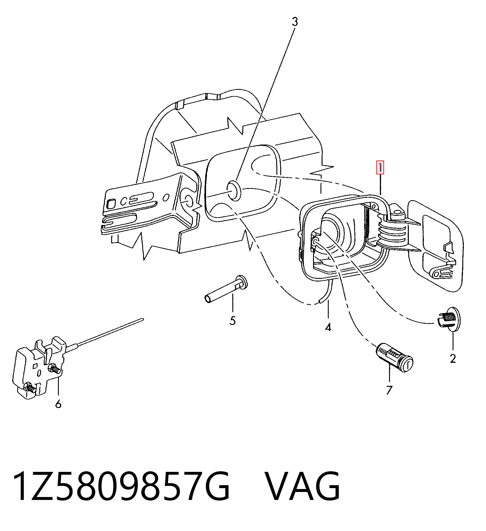 1Z5809857G VAG Alcapão do tanque de combustível