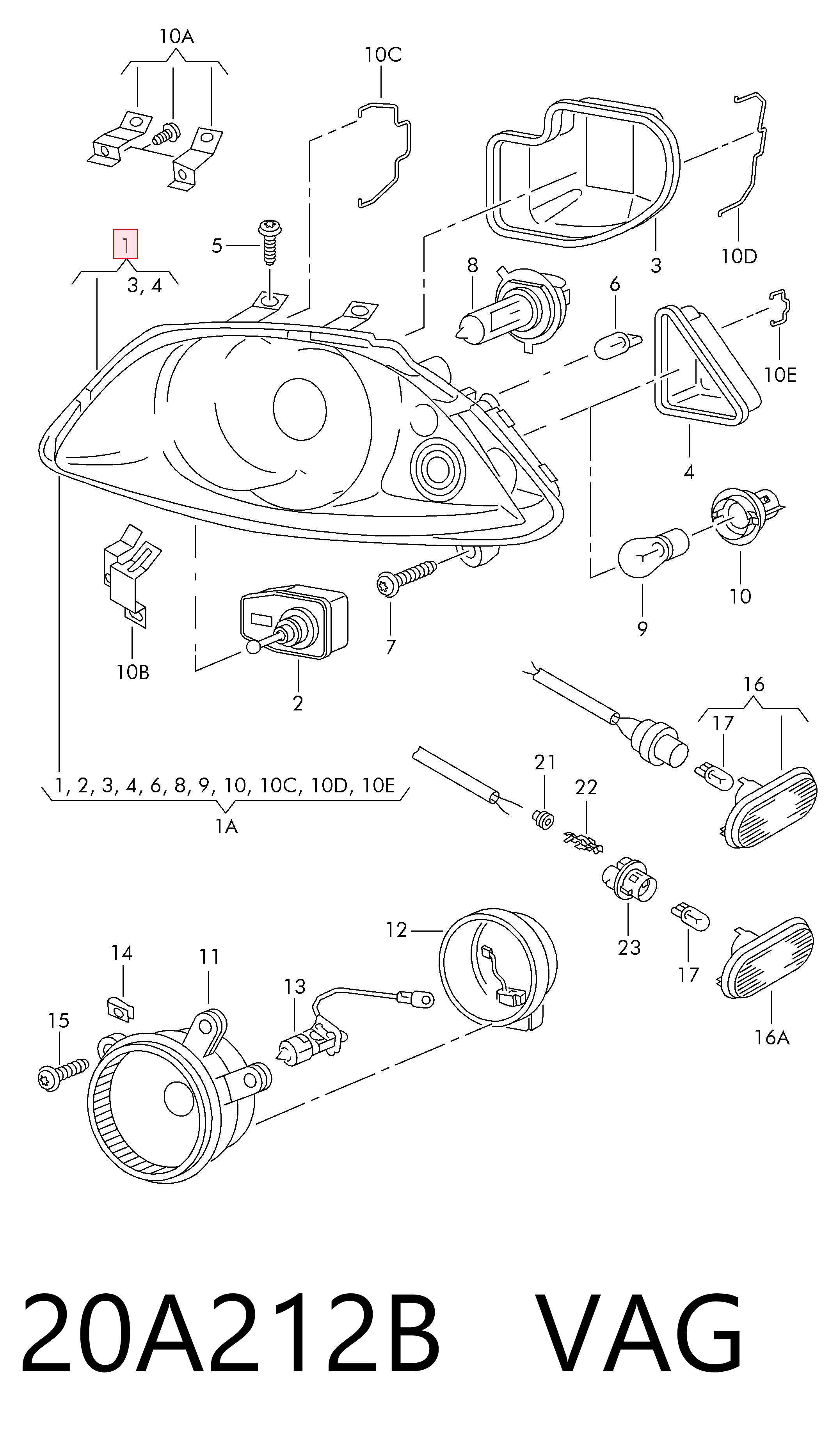 Luz esquerda Seat Ibiza III 6L1
