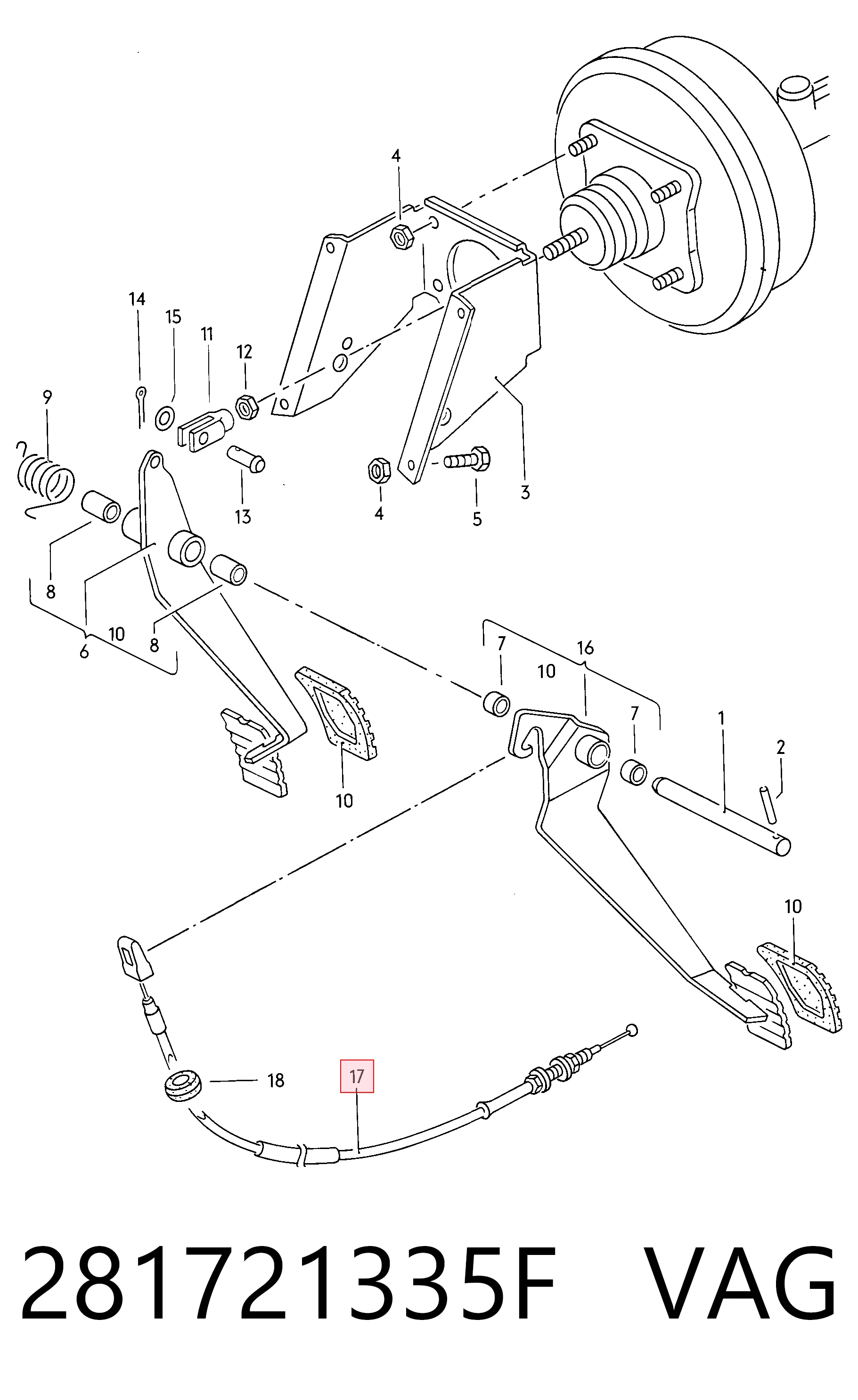 Cabo de embraiagem para Volkswagen LT 293-909